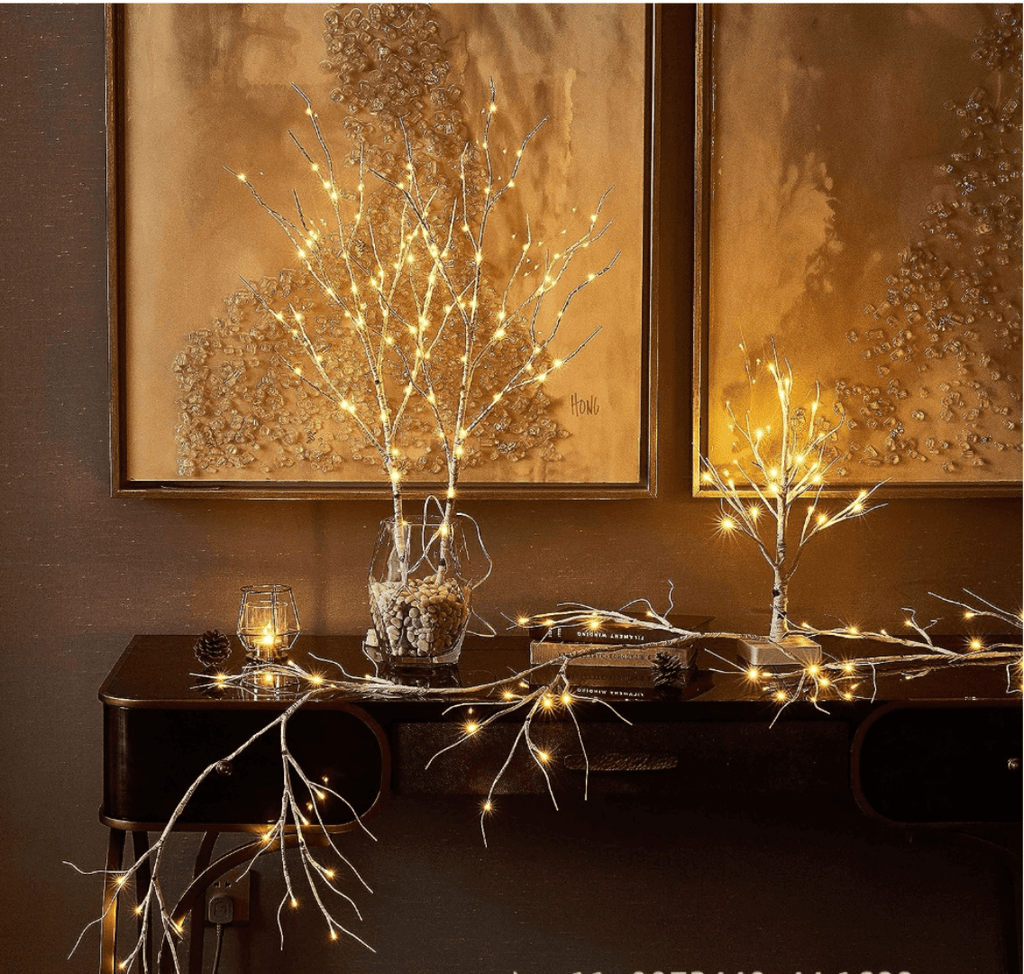 32-inch LED Fairy Light Branch with Timer Function - 50 Warm White LEDs, Battery-Operated Brown Branch, Suitable for Indoor/Outdoor Decorations, Perfect for Vases, Christmas, Parties, and Home Decor.