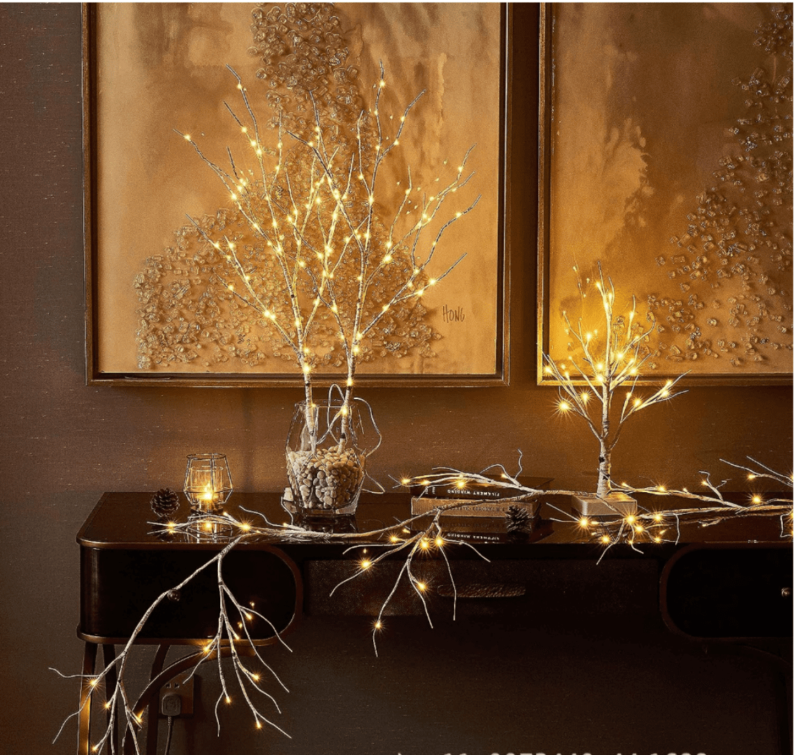 32-inch LED Fairy Light Branch with Timer Function - 50 Warm White LEDs, Battery-Operated Brown Branch, Suitable for Indoor/Outdoor Decorations, Perfect for Vases, Christmas, Parties, and Home Decor.