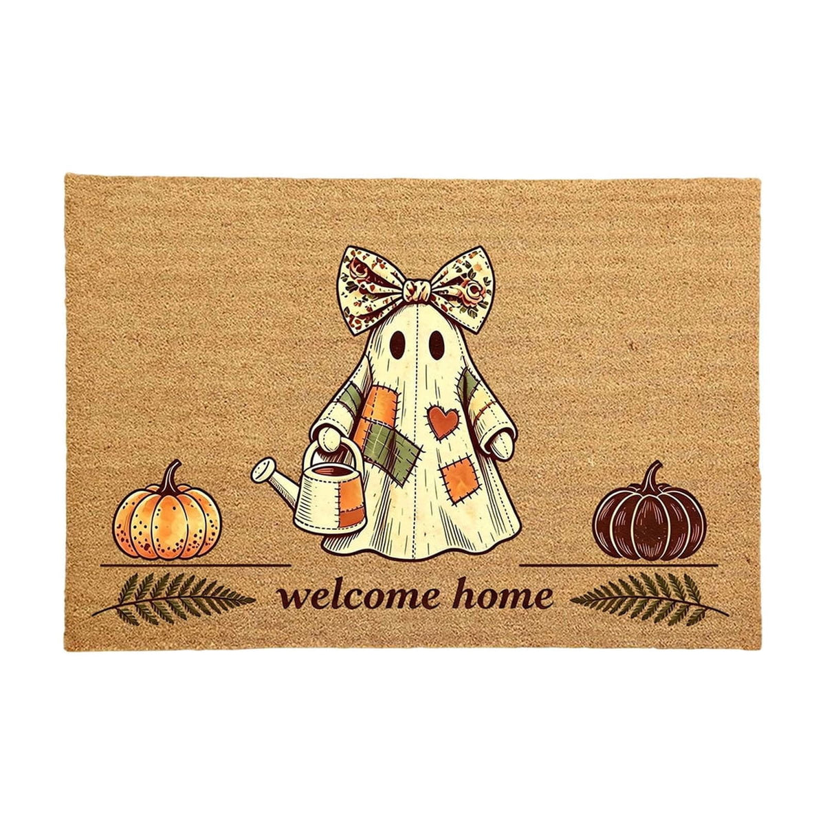 Fllostpr Halloween Pumpkin Doormat 24x16 Inch, Vintage Brown-o'-Lantern Rug Soft Non-Slip Washable Holiday Decorations for Front Door Entryway Kitchen