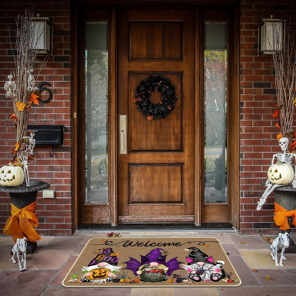 ASKETAM Halloween Doormat Indoor/Outdoor Non-Slip Carpet 19.5" x 31.3" (Gnome)