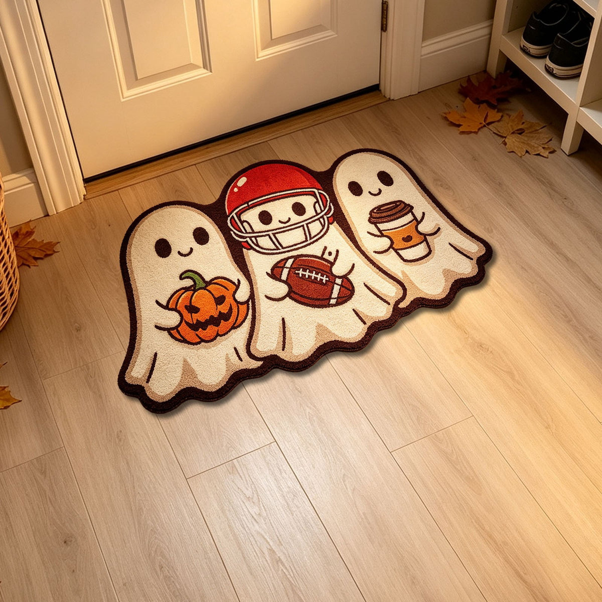 Yhmxh Halloween Bathroom Rugs, Halloween Pumpkin Bath Mats, Farmhouse Halloween Rugs for Bathroom Decorations for The Home, Holiday Cute Pumpkin Decor Non-Slip 15.7x23.6 Inches