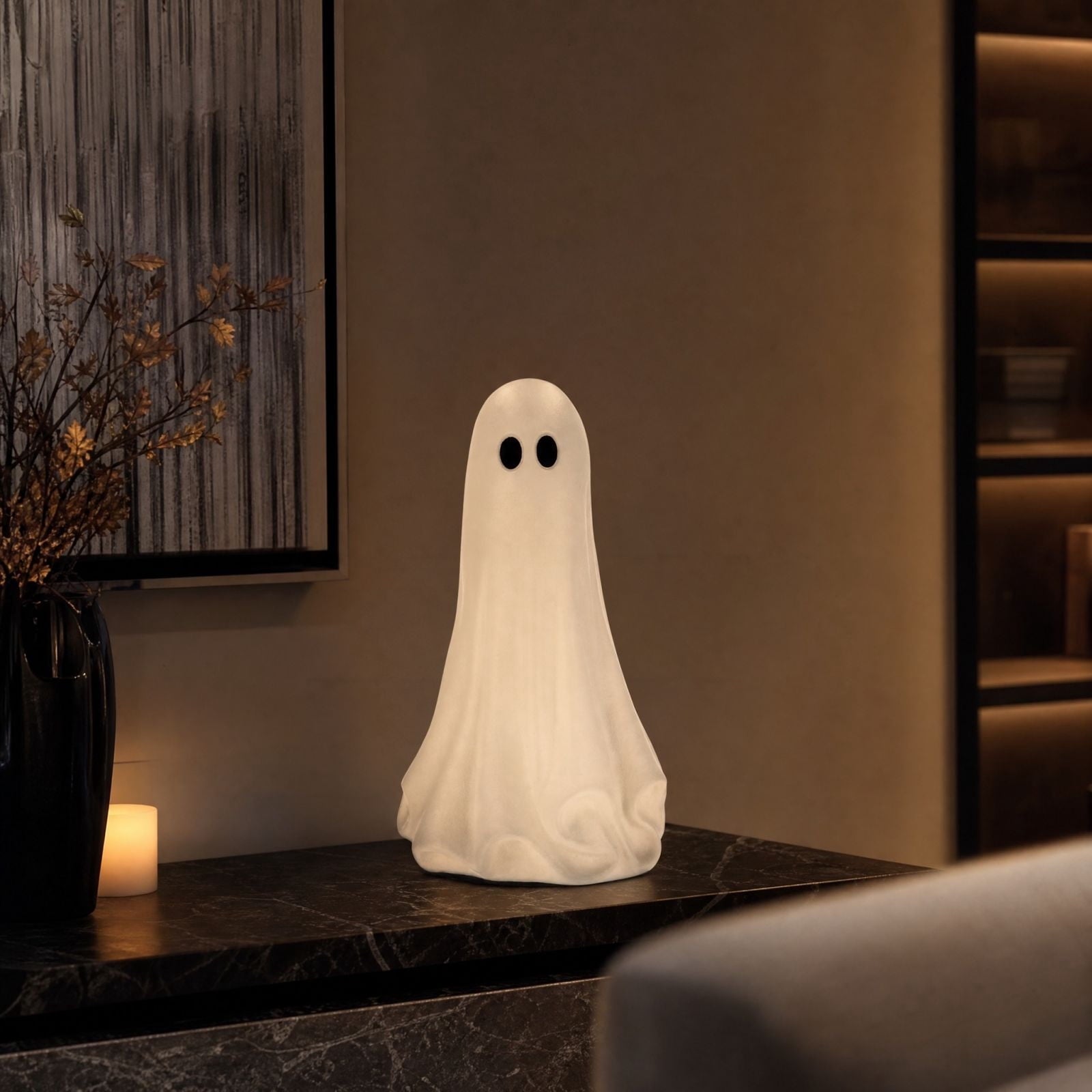 Halloween Ghost Decor 10", Witch Ghost Figurine for Porch Table, 1 Pack