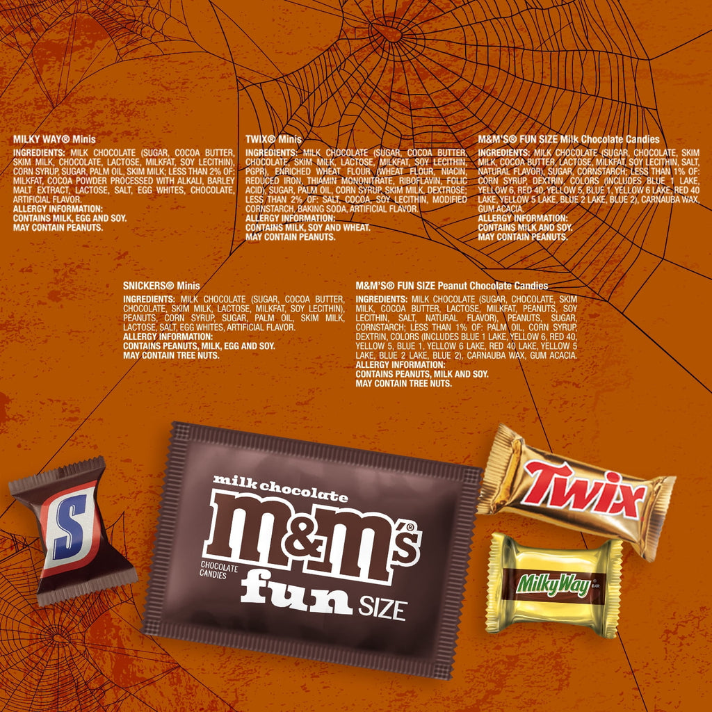 M&M's, Snickers, Twix & Milky Way Chocolate Halloween Candy Variety Pack - 200 Ct Bulk Bag