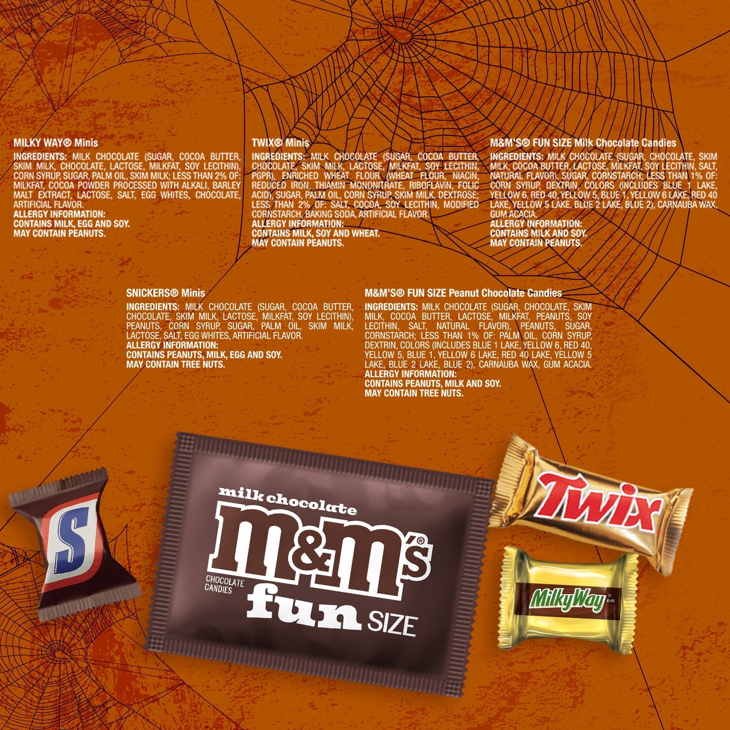 M&M's, Snickers, Twix & Milky Way Chocolate Halloween Candy Variety Pack - 200 Ct Bulk Bag