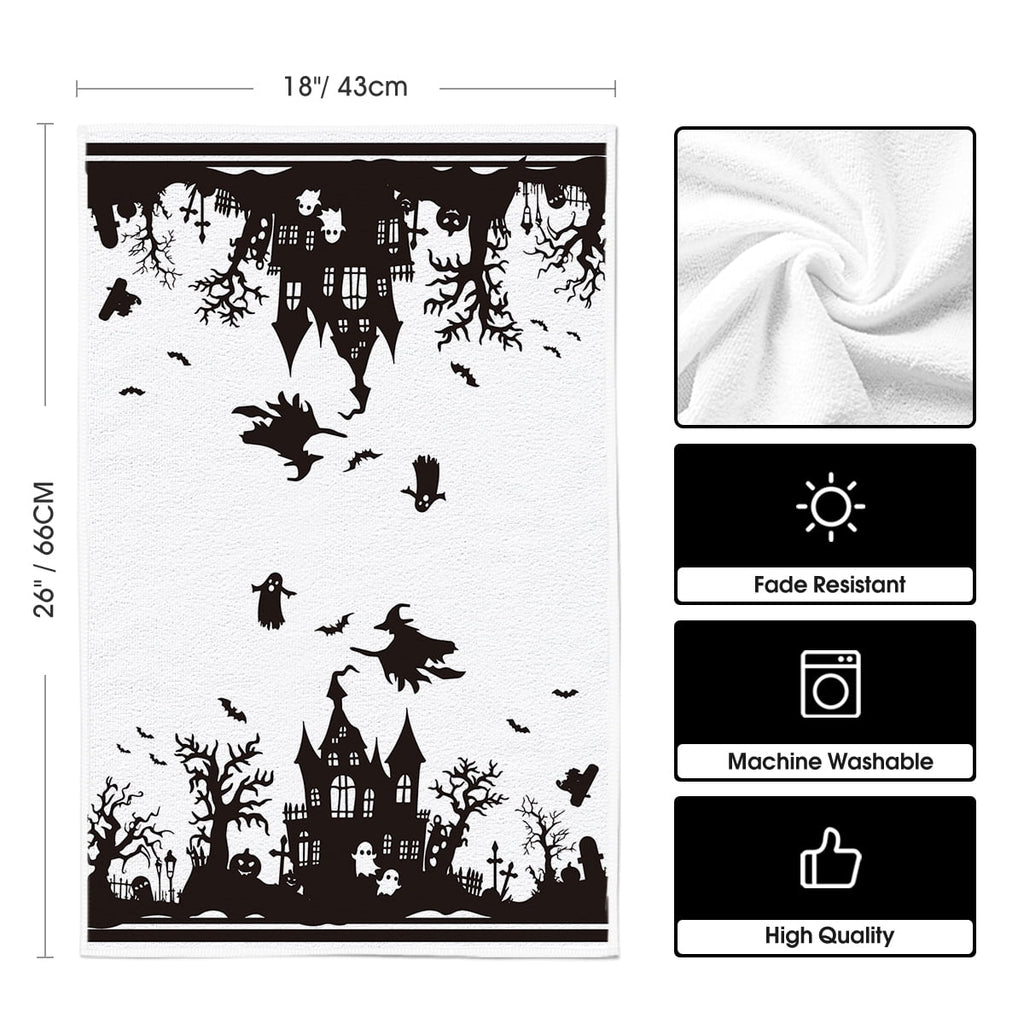 Sm:)e Spider Web Jack-O'-Lantern Pumpkin Cat Happy Halloween Kitchen Towels Dish Towels 18x26 Inch Set of 2