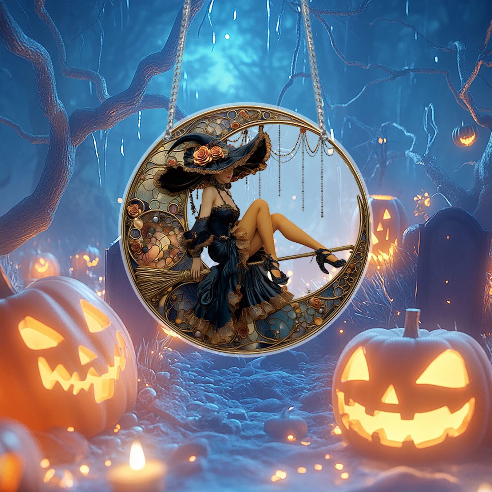 Gold Halloween Mini Cauldron Candy Holder Set, Witch Decor Tiered Tray Tabletop Decoration 8pcs