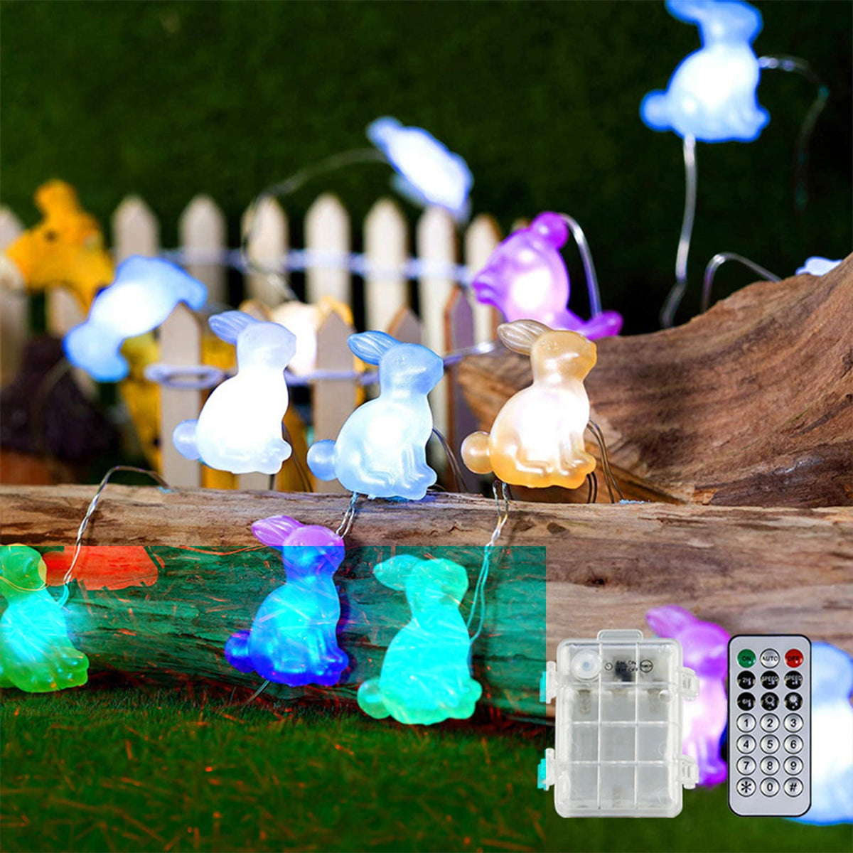 Stijggn 10 Easter Lights Outdoor Easter Decor LED Bunny Lights Plug in Easter Lights String for Indoor Outdoor Spring Decor & Easter Decor