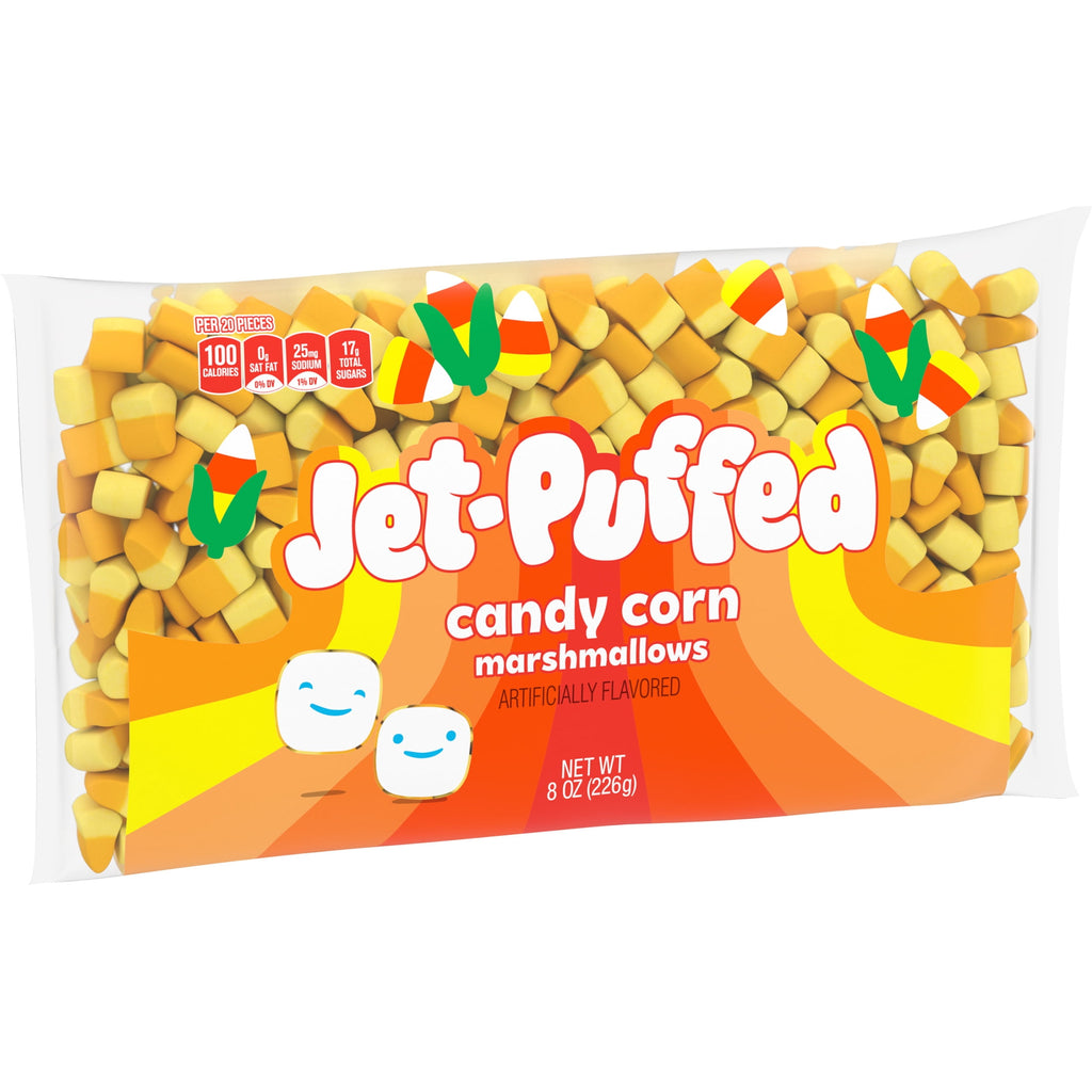 Jet-Puffed Candy Corn Shaped Halloween Fall Marshmallows, 8 oz Bag
