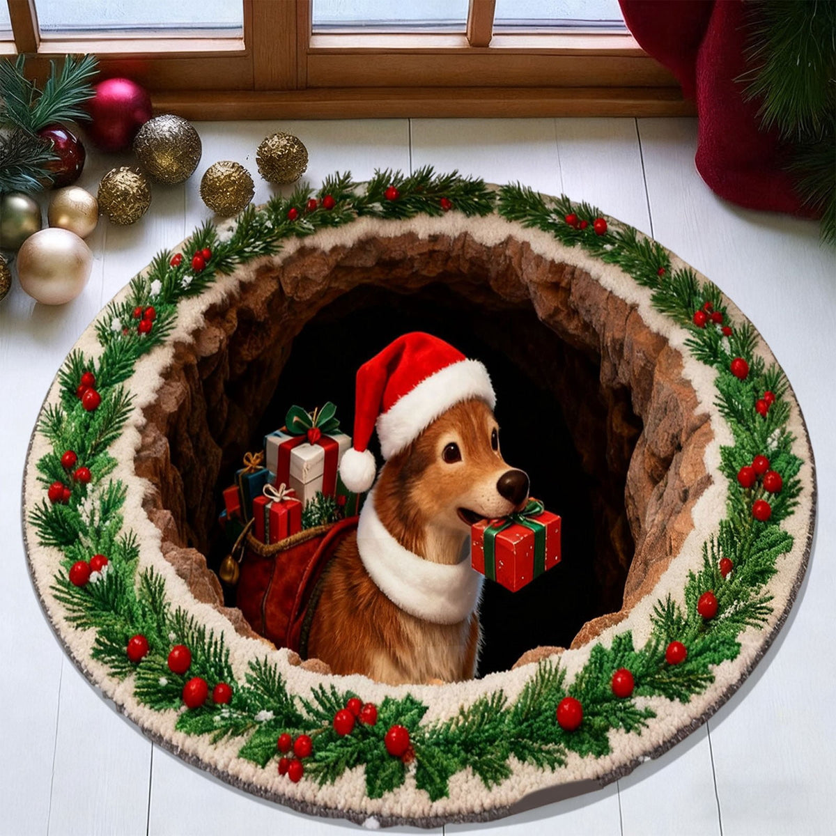 Tupukom Gifts Under 5 Dollars Christmas Doormat With Non Slip Indoor Christmas Welcome Mat with Absorbent & Dirt-Trapping, Outdoor Christmas Tree Door Mat Front Porch Decor 16" x 24" Inch