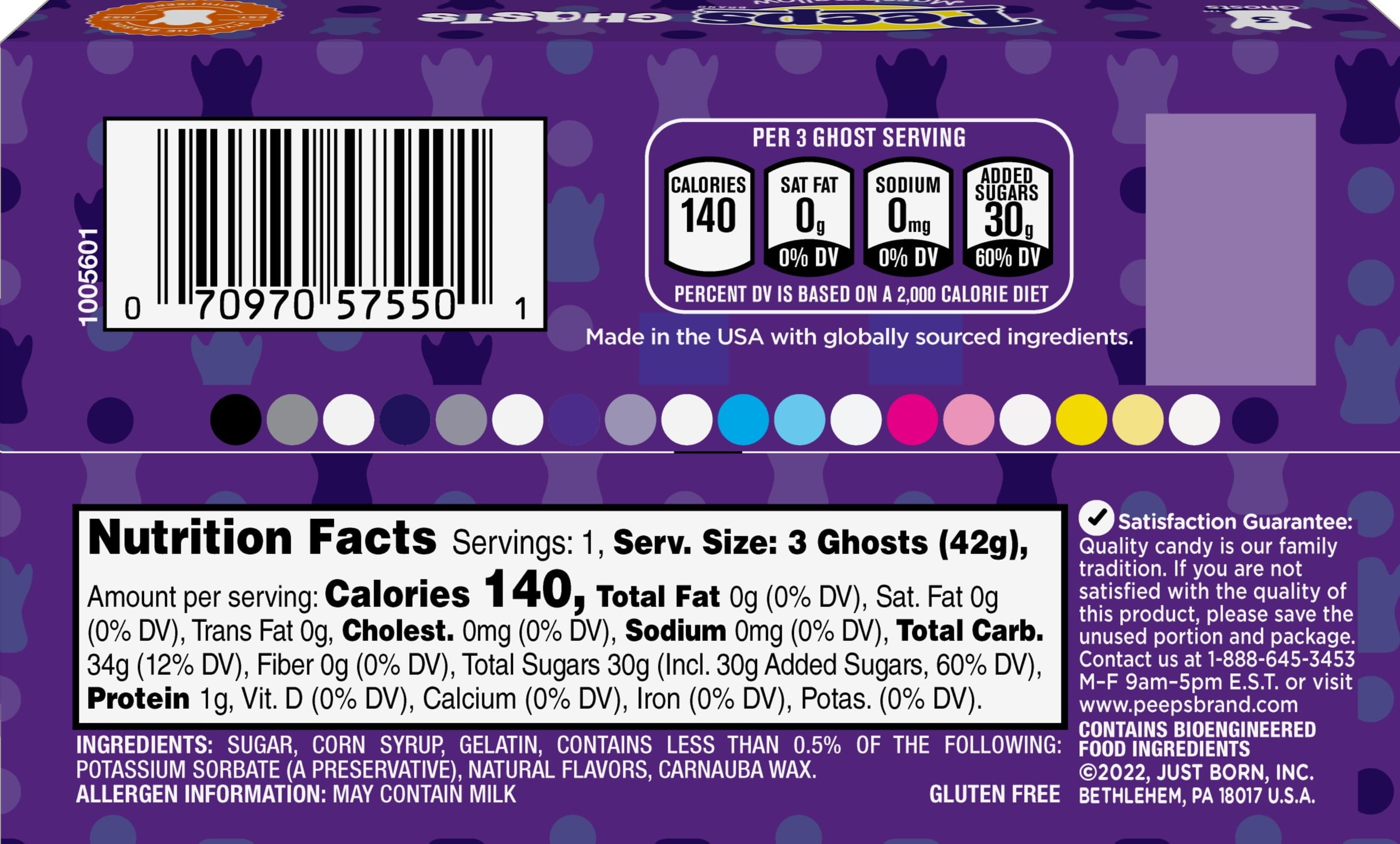 PEEPS Marshmallow Monsters Halloween Candy 3 Count 1.5 Ounces Gluten-Free