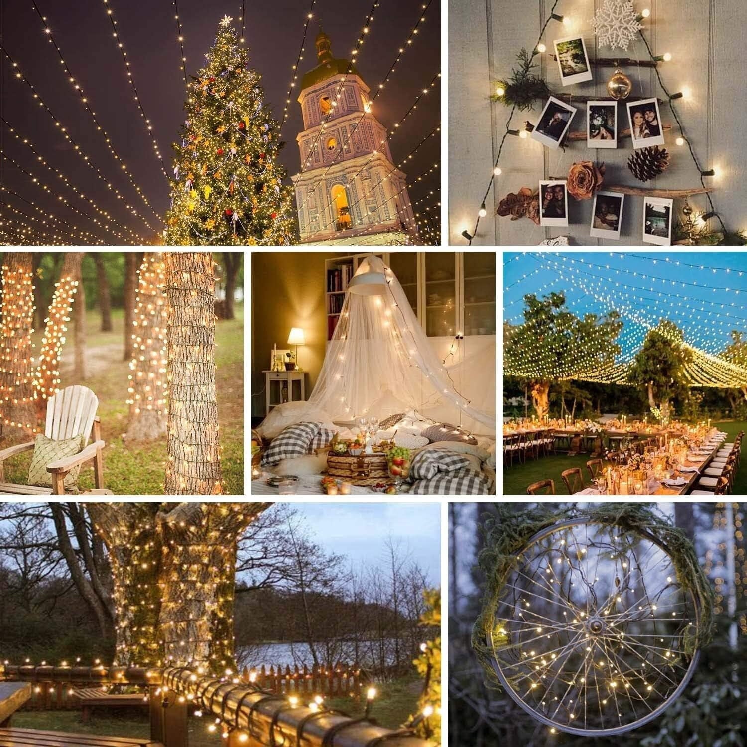 Scidweet Christmas String Lights, 108 ft 300 Twinkle String Lights for Xmas Christmas Tree Indoor Outdoor Home Decorations, Multicolor