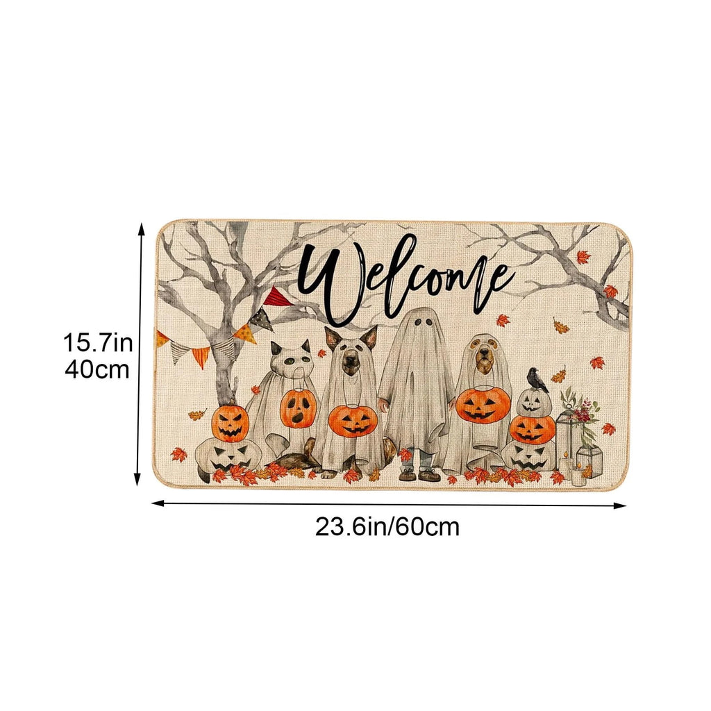 Halloween Pumpkin Doormat Outdoor Entry Door Kitchen Entryway Floor Mat Halloween Decorative Fall Decor
