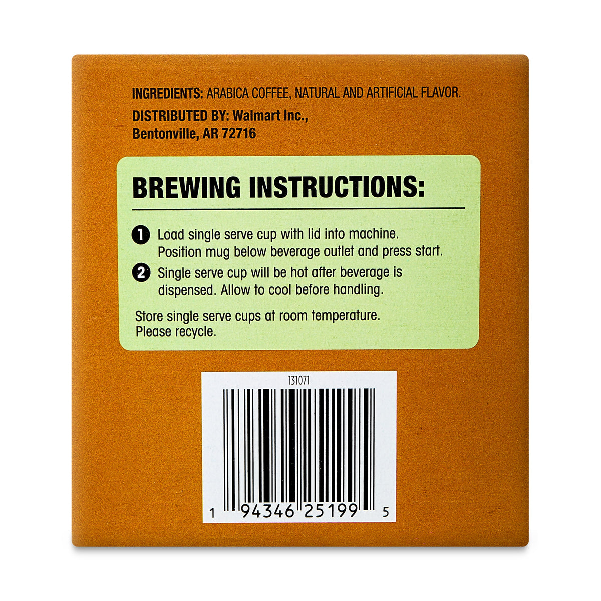 Great Value Caramel Apple Ground Coffee Pods, 3.9 oz, 12 Count