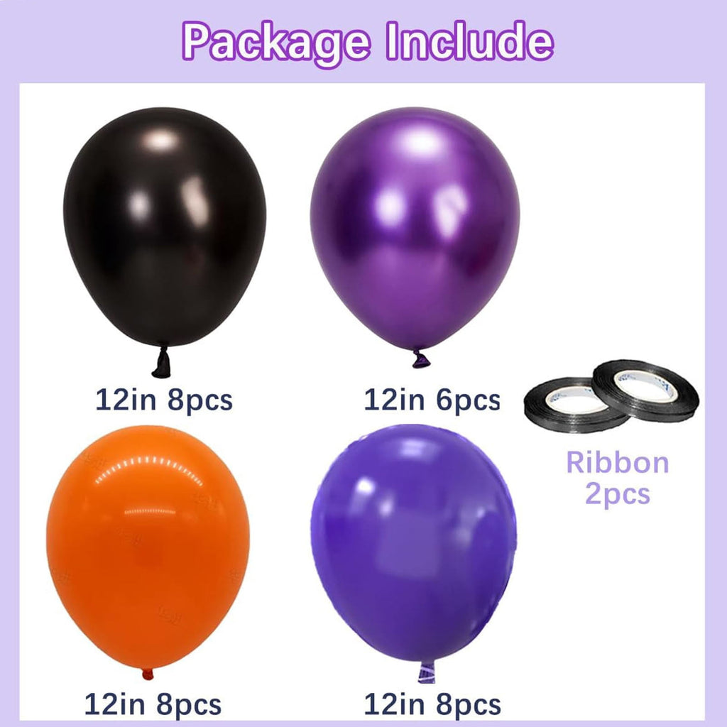 Latex Balloons, Party Decorations, 30pcs Black Orange Confetti Balloons for Halloween Birthday Celebration, Durable Odorless Safe for Kids