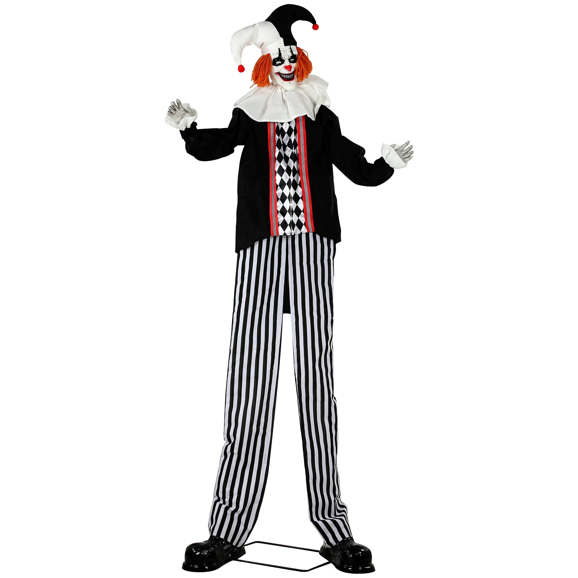 HOMCOM Large Animated Clown Halloween Decorations with Sound Touch Activated, Light Up Eyes, Animated Prop