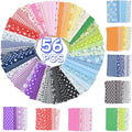 56PCS Cotton Craft Fabric Bundle, 10 inches Squares Sheets Patchwork, Sewing Quilting Craft Fabric, DIY Sewing Scrapbook Quilting Dot Stripe Fabric