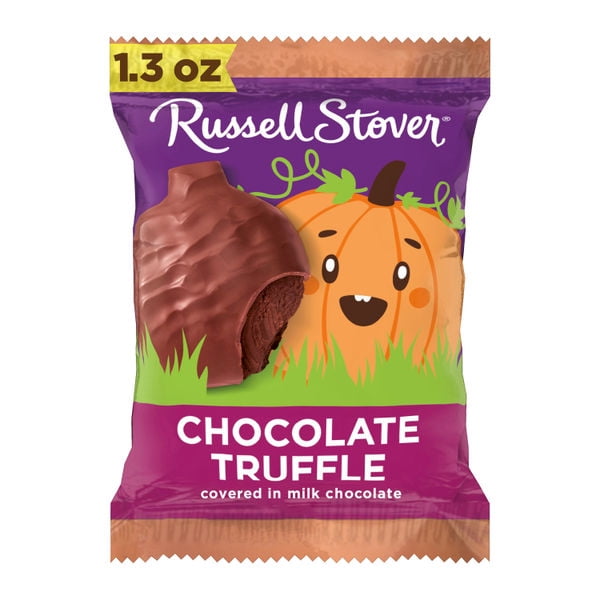 RUSSELL STOVER Halloween Milk Chocolate Chocolate Truffle Pumpkin, 1.3 oz.