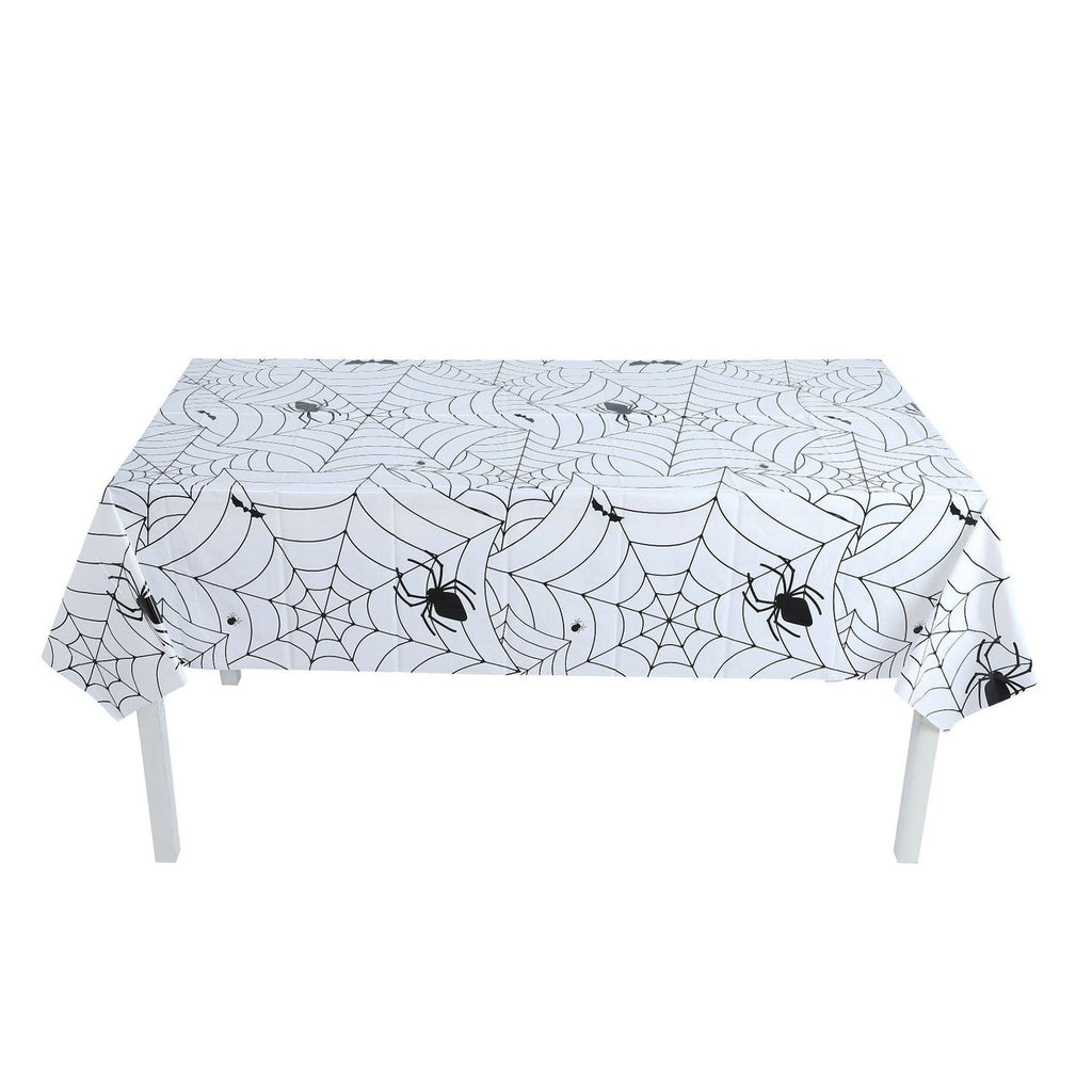 RnemiTe-amo Halloween Spiderweb Tablecloth Rectangular Plastic Spider Web Table Cloth Halloween Decoration Tablecloth Length Halloween Tablecloth Halloween Theme Party Decoration Tablecloth