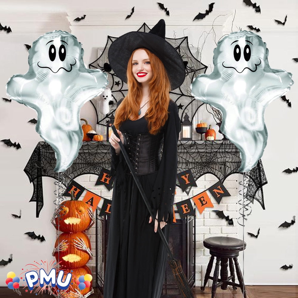 PMU Halloween Flying Ghost 24 Inch Mylar-Foil Balloon (10/pkg) Pkg/1