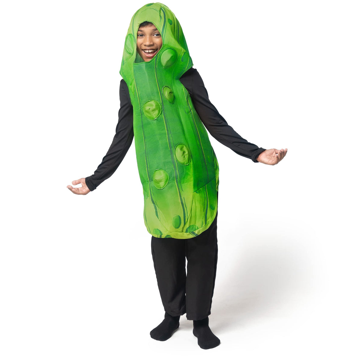 Joyfy Halloween Pickle Costume for Adult, Unisex Food Costume, Funny Costume for Men, Fruit Jumpsuit for Halloween Fancy Dress Costume