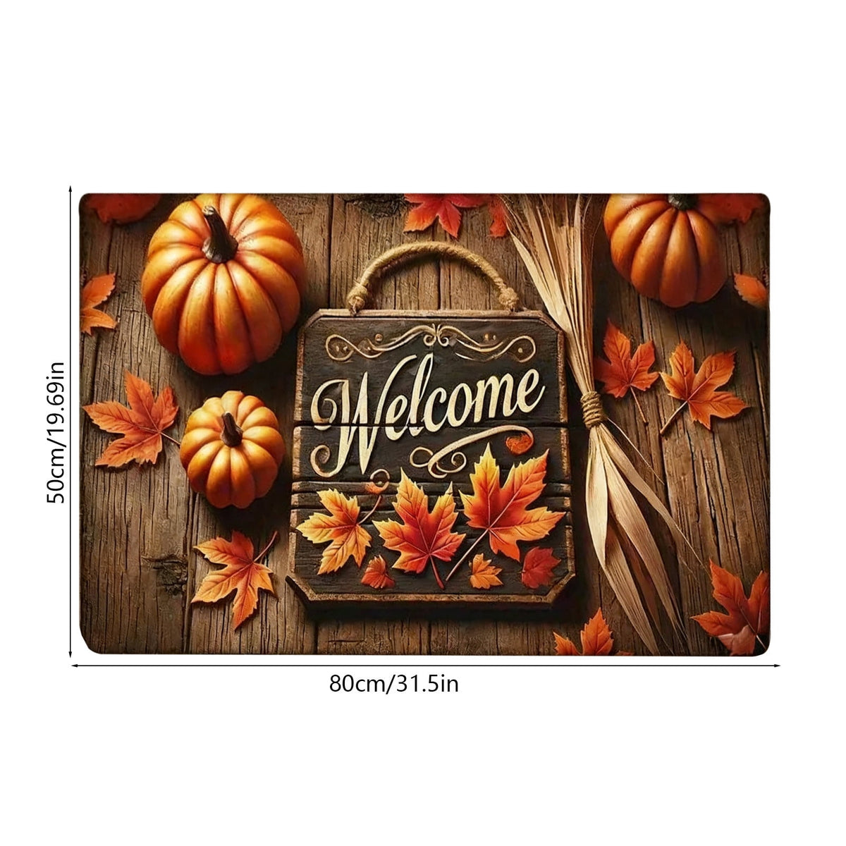 JoyMoreHome Fall Welcome Mat, 20x32 Inch Maple Leaves Door Mats, Decorative Indoor Outdoor Non Slip Entryway Rug, Halloween Thanksgiving Doormat Decor
