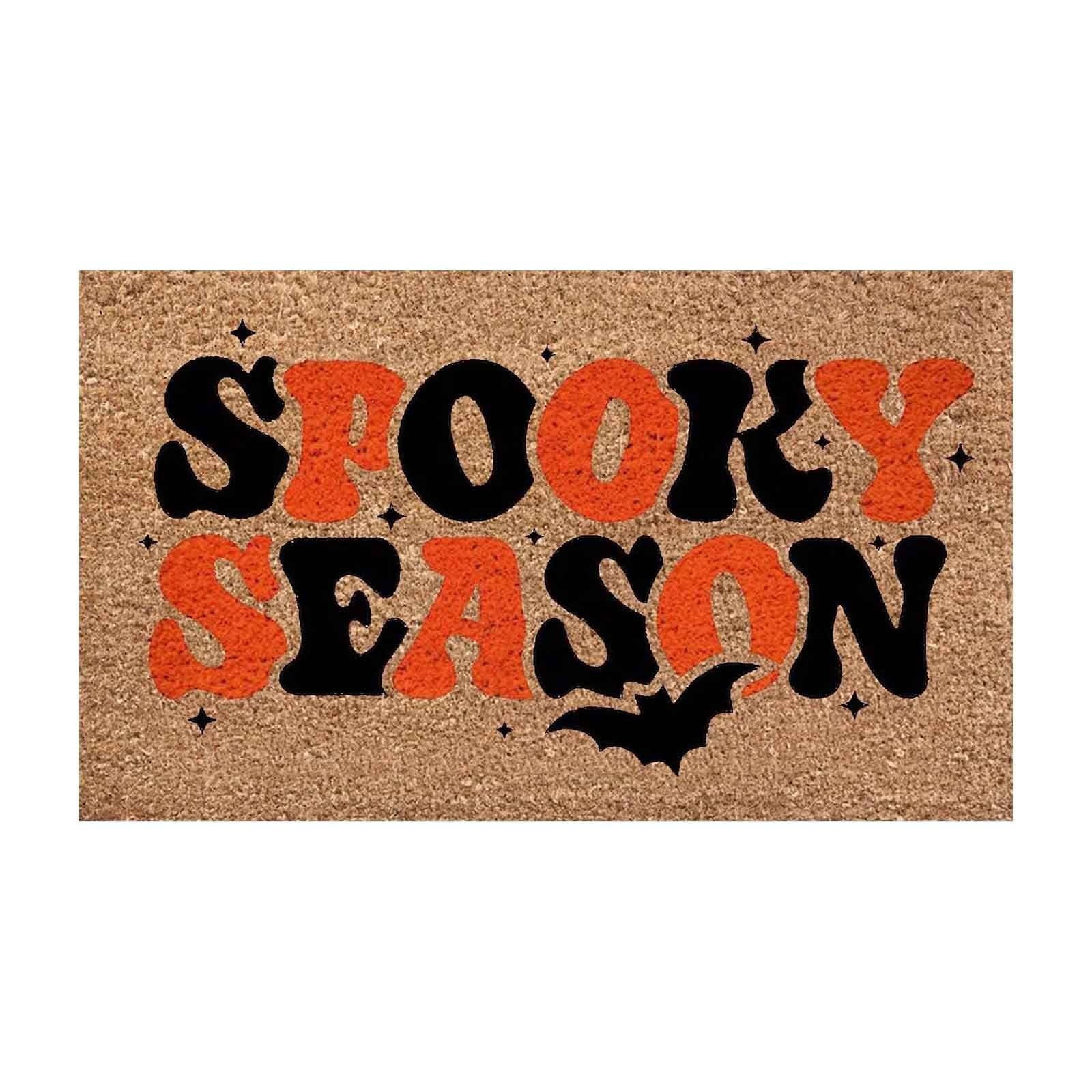 Halloween Spooky Printed Doormat, Soft Absorbent Non-Slip Rugs for Front Door Bathroom Kitchen Entryway, Halloween Decorations