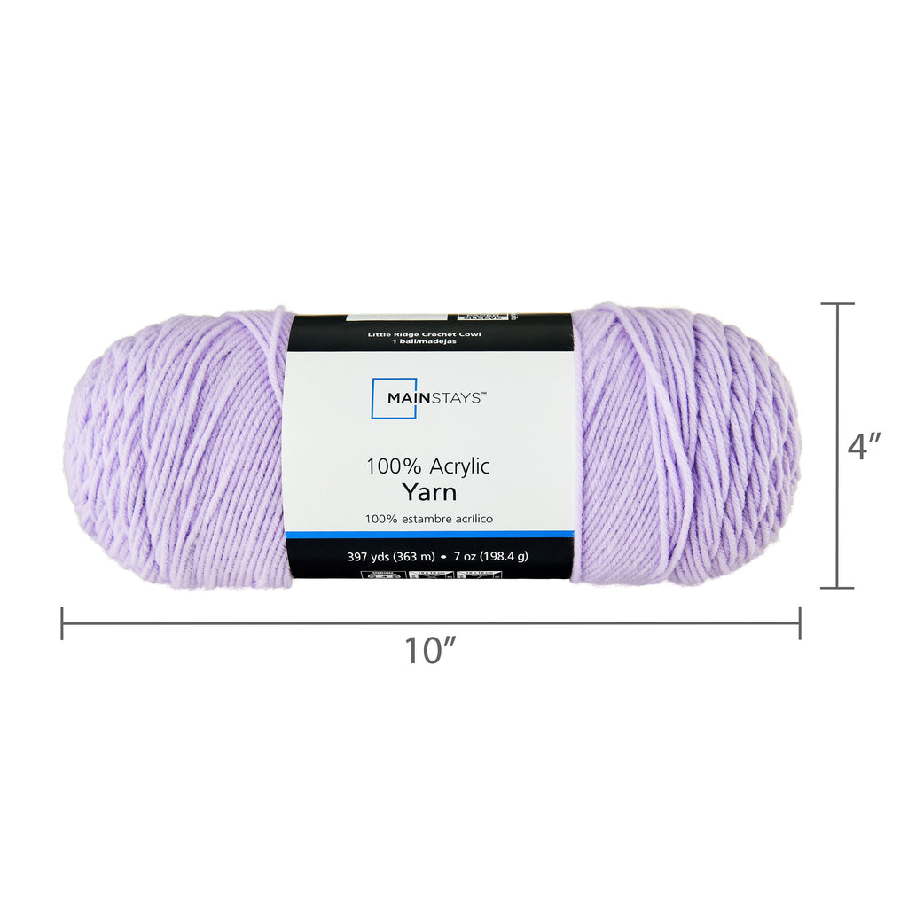 Mainstays Medium 4 Acrylic Yarn, White, 7 oz, 397 Yards