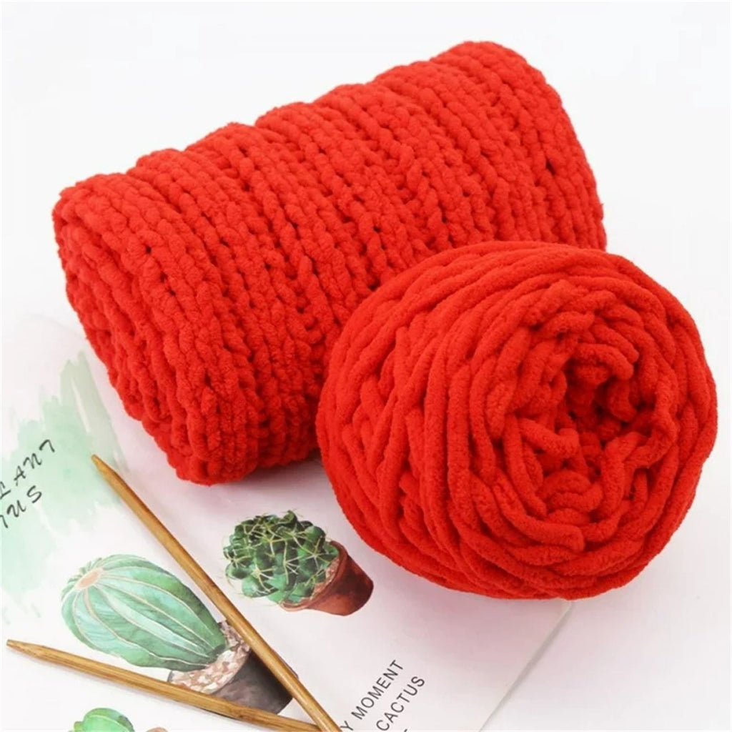 1 Pc Blanket Yarn Chunky Knit Chenille Yarn Soft Velvet Yarn Crochet Knitting Blanket Yarn DIY Craft for Knit Sweaters, Blankets, Shoes, Scarves, Clothes, Dark Green