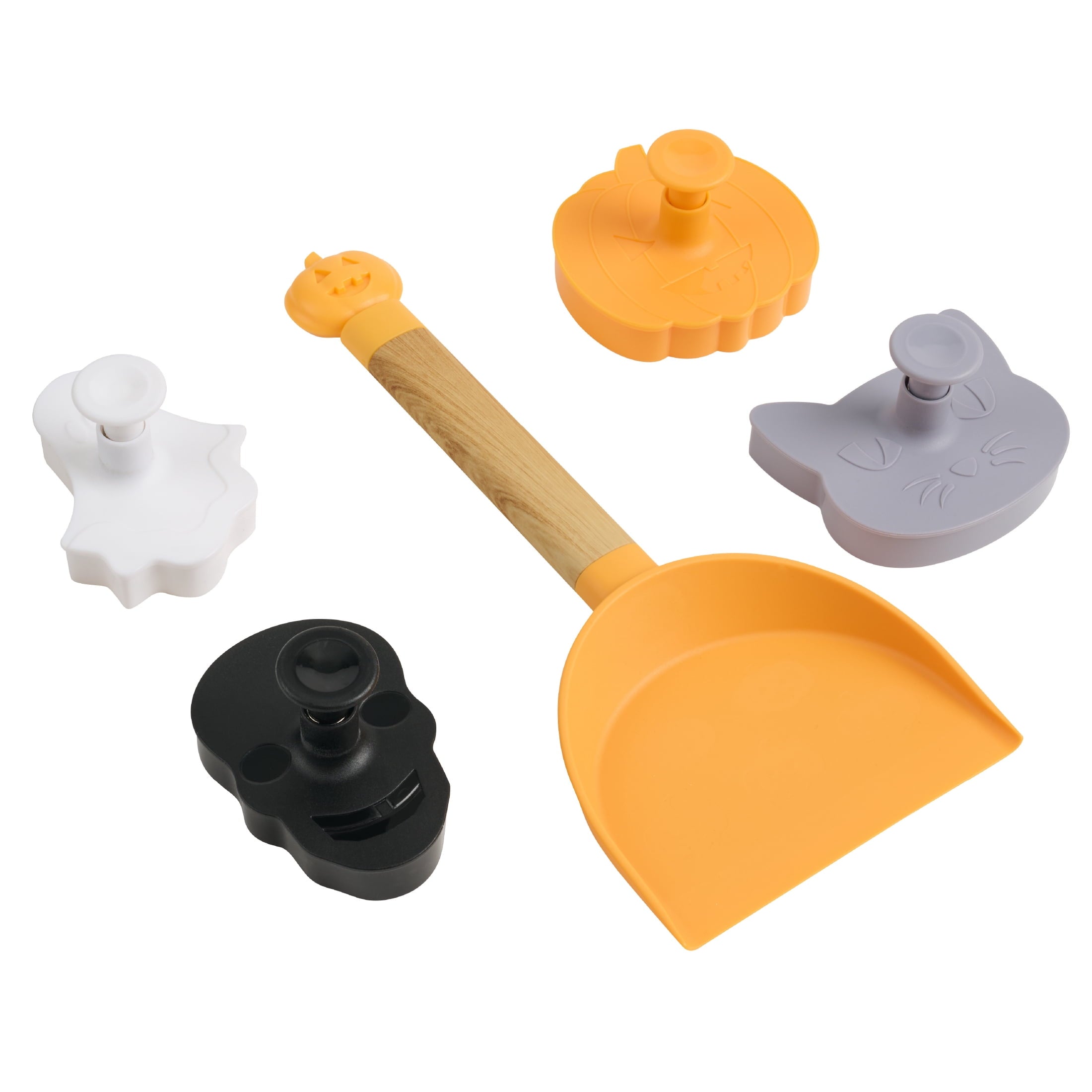 Way To Celebrate Cookie Turner with 4 Cookie Cutters with Stamps. Orange, Purple, Black and White