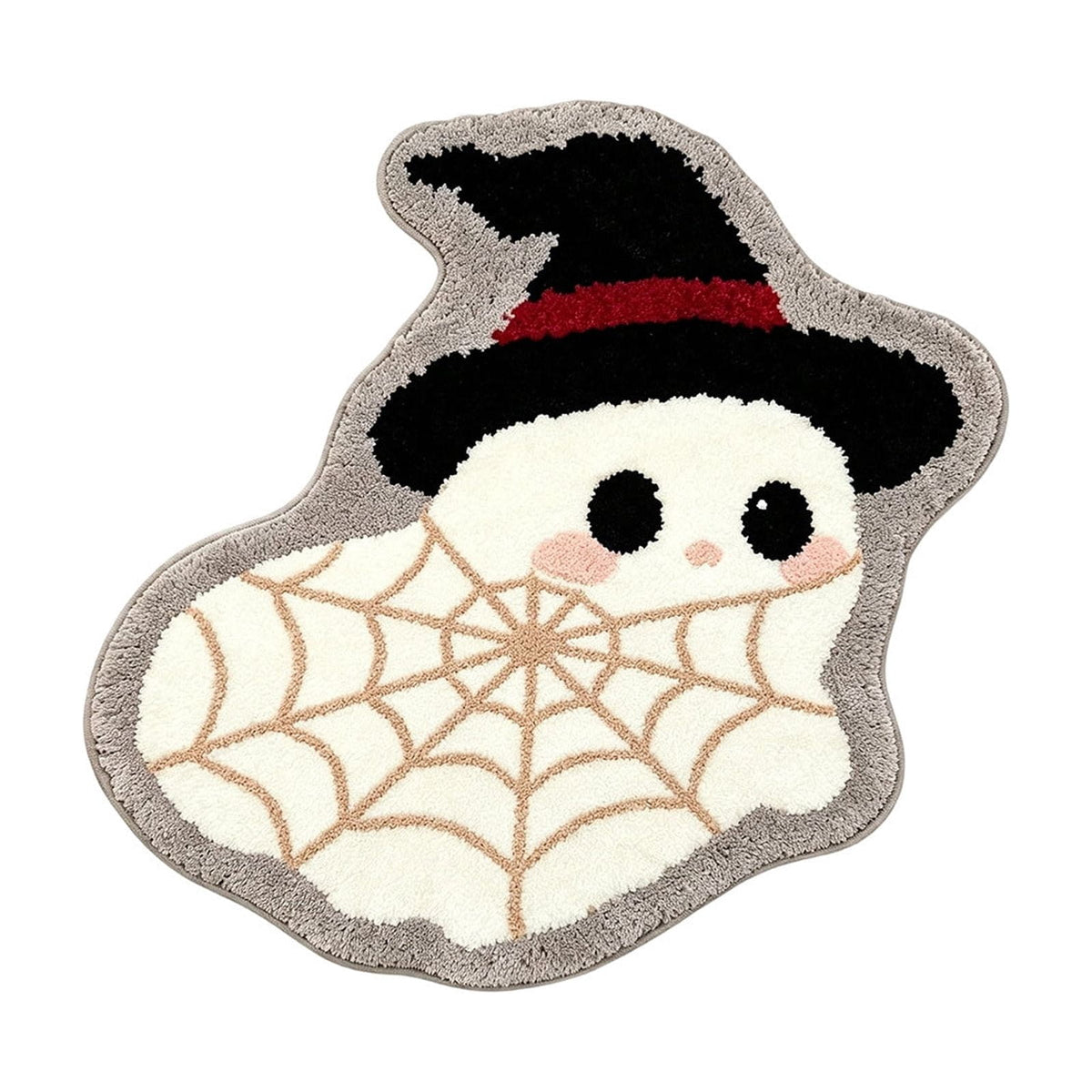 Halloween Wreath Shaped Rugs, Soft Indoor Mat for Entryway, Kitchen, Halloween Party, Pumpkin Witch Spooky Home Decor, 23.62x15.75 Inches