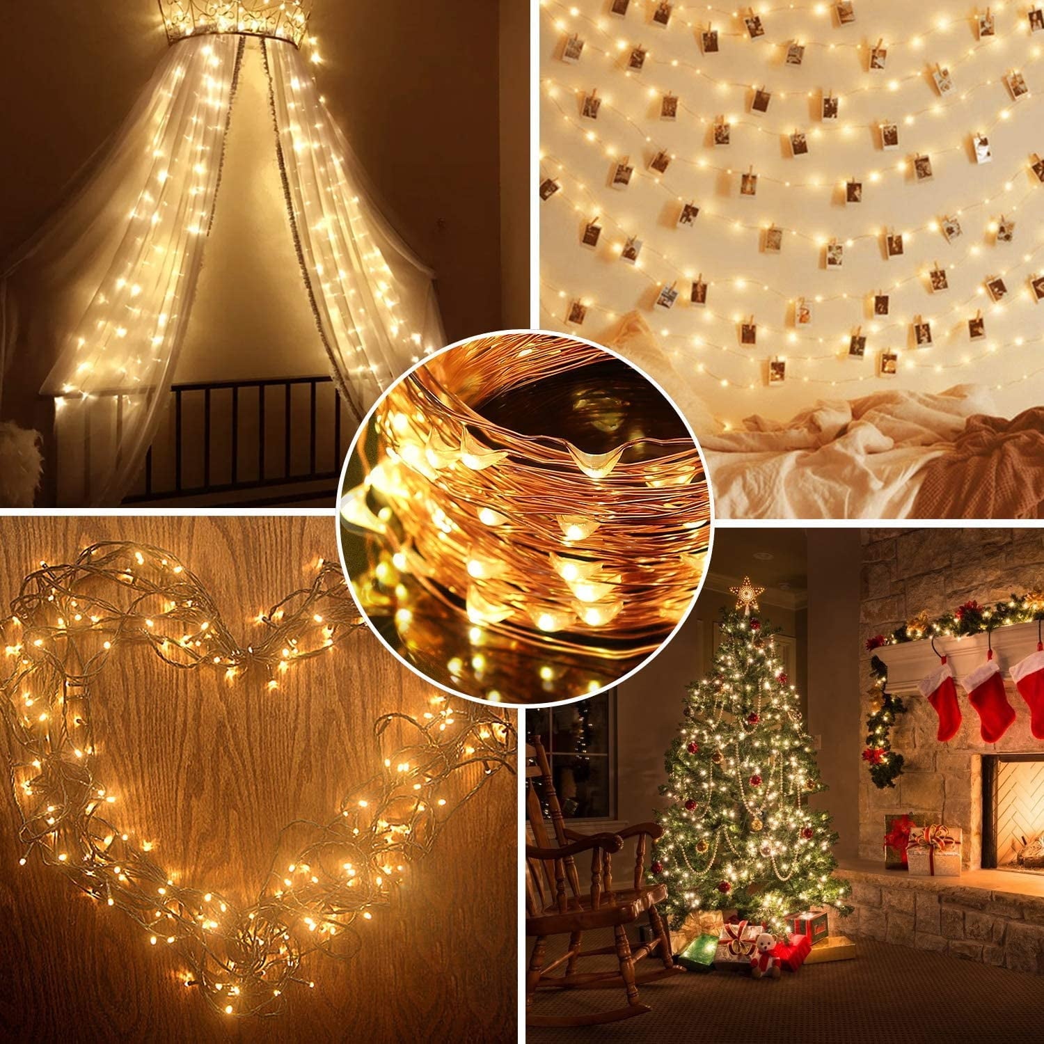 Solar String Lights for Outdoor,99ft 300 LED Bright Copper Wire Fairy Lights Waterproof Solar Lights with 8 Modes for Tree Garden Party Wedding Christmas Decor (Multicolor)