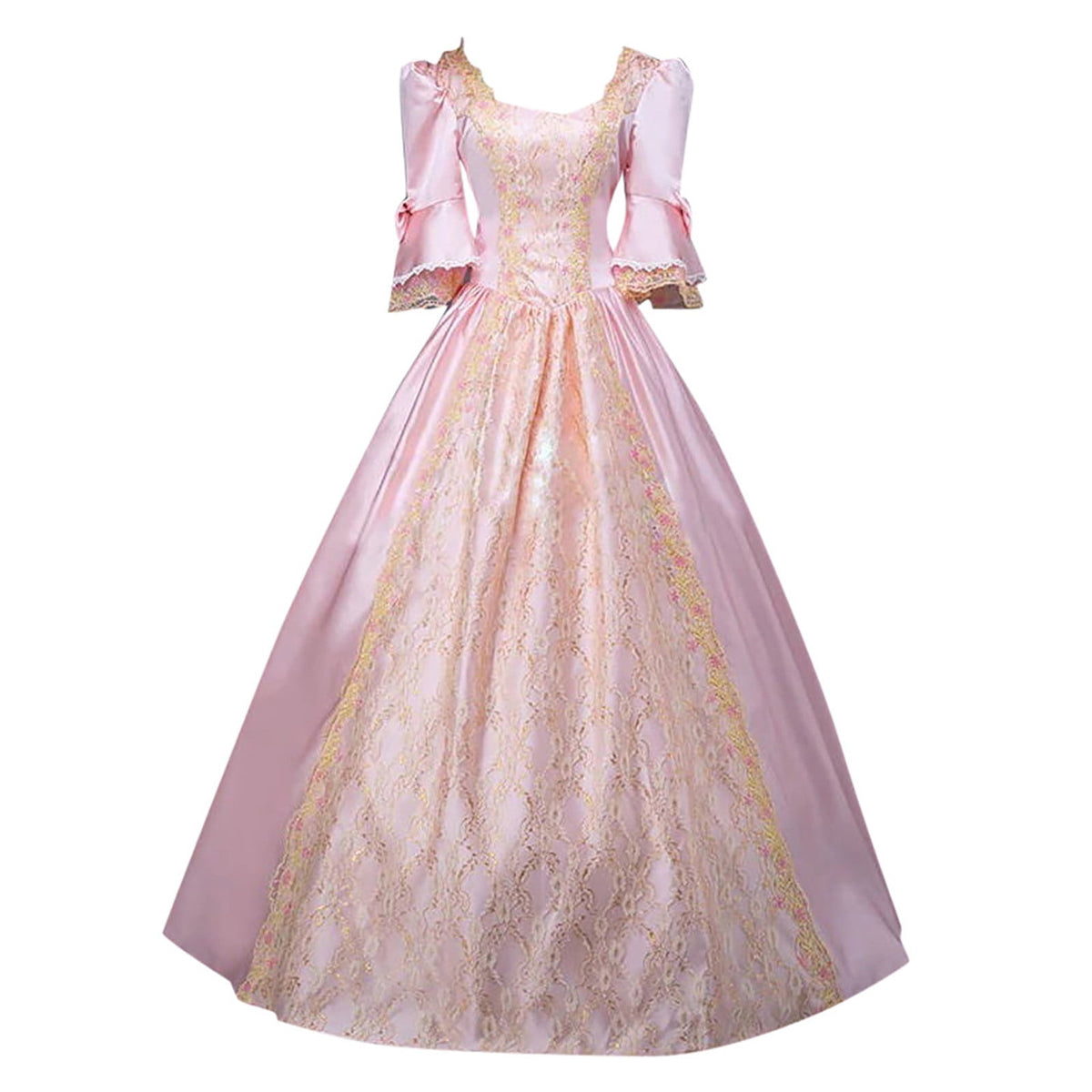 UPPADA Plus Size Victorian Dress for Women Lace Up Flare Sleeve Ball Gown with Corset Evening Party Maxi Gowns Vintage Cocktail Dress Wedding Dresses Early