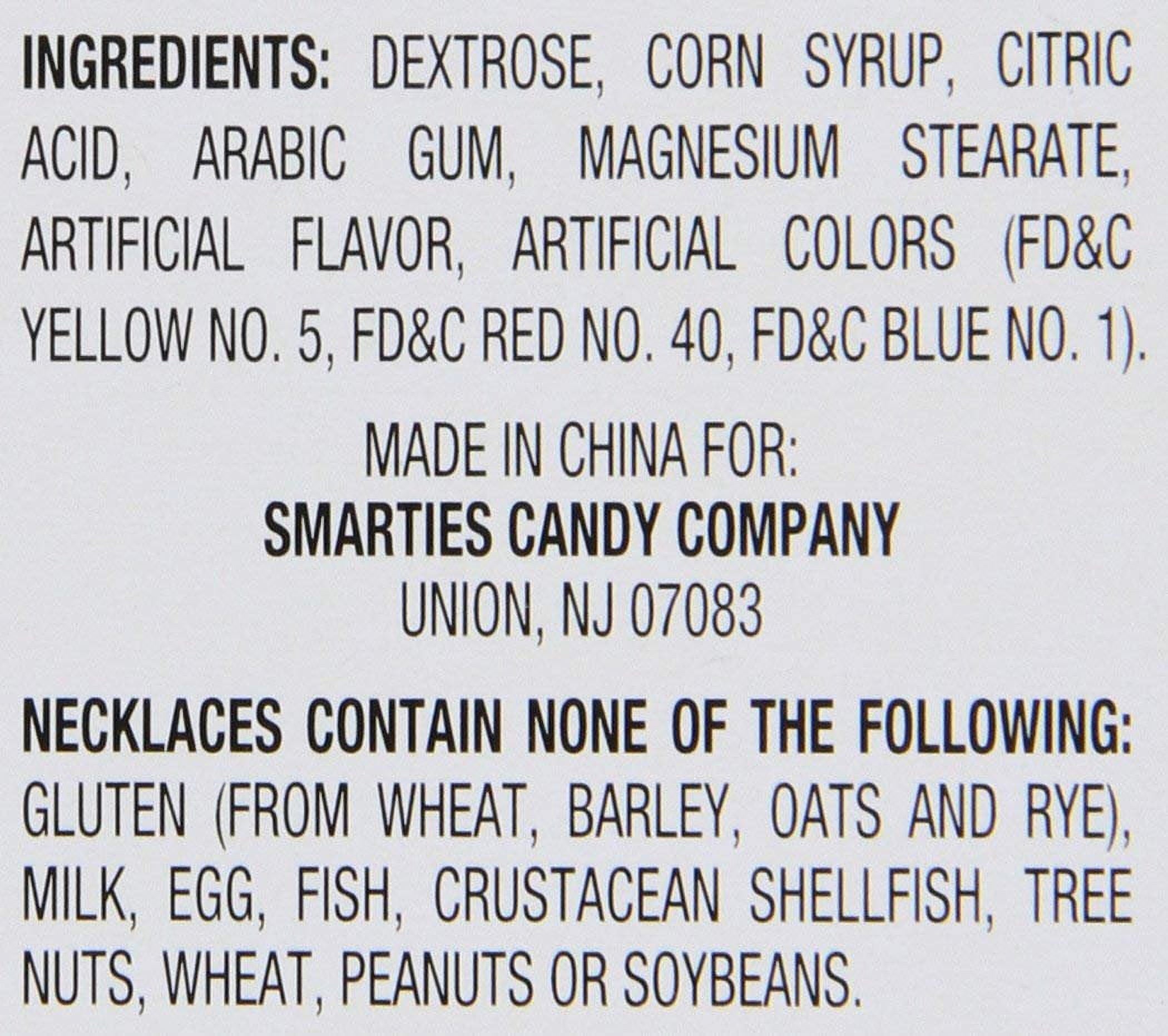 Smarties Candy Necklace - Bulk Candy Individually Wrapped - Gluten Free & Vegan, Fruit Flavored, Hard Candy on Stretch String - Perfect Party Favors, Birthdays & Halloween Hard Candy Box - 24 Count