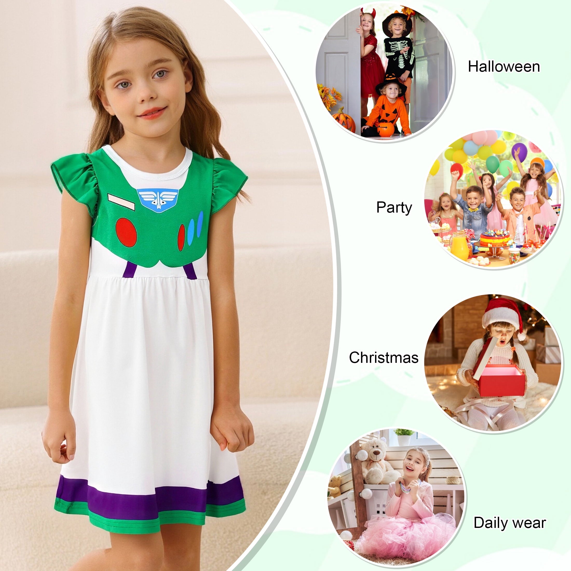 Benylion Girls Cowgirl Costume Summer Dress Toddler Princess Dress up for Kids Birthday Outfits Halloween Role Play Clothes for 3-4 Years