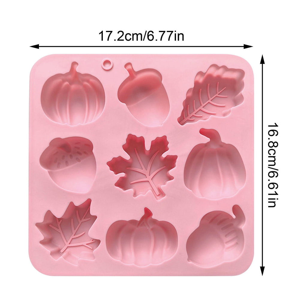 Ktlvex 6-Cavity Pumpkin Silicone Mold, Rectangular, Food-Grade, Pink – for Halloween Chocolate, Soap & Baking
