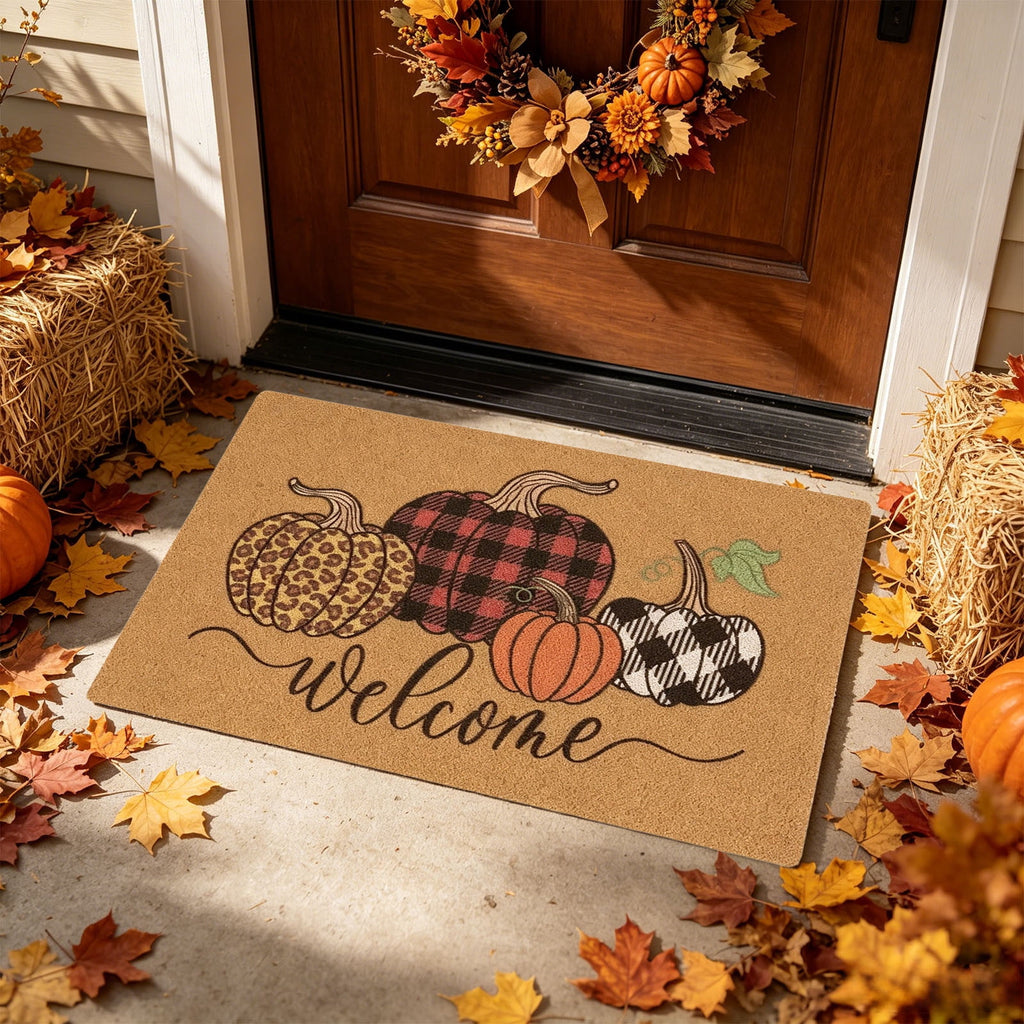 WWC Halloween Door Mat, 32x20 inch Halloween Decor Thick Non Slip Ghost doormat, Entryway Rug for Fall Party Indoor Outdoor Front Porch