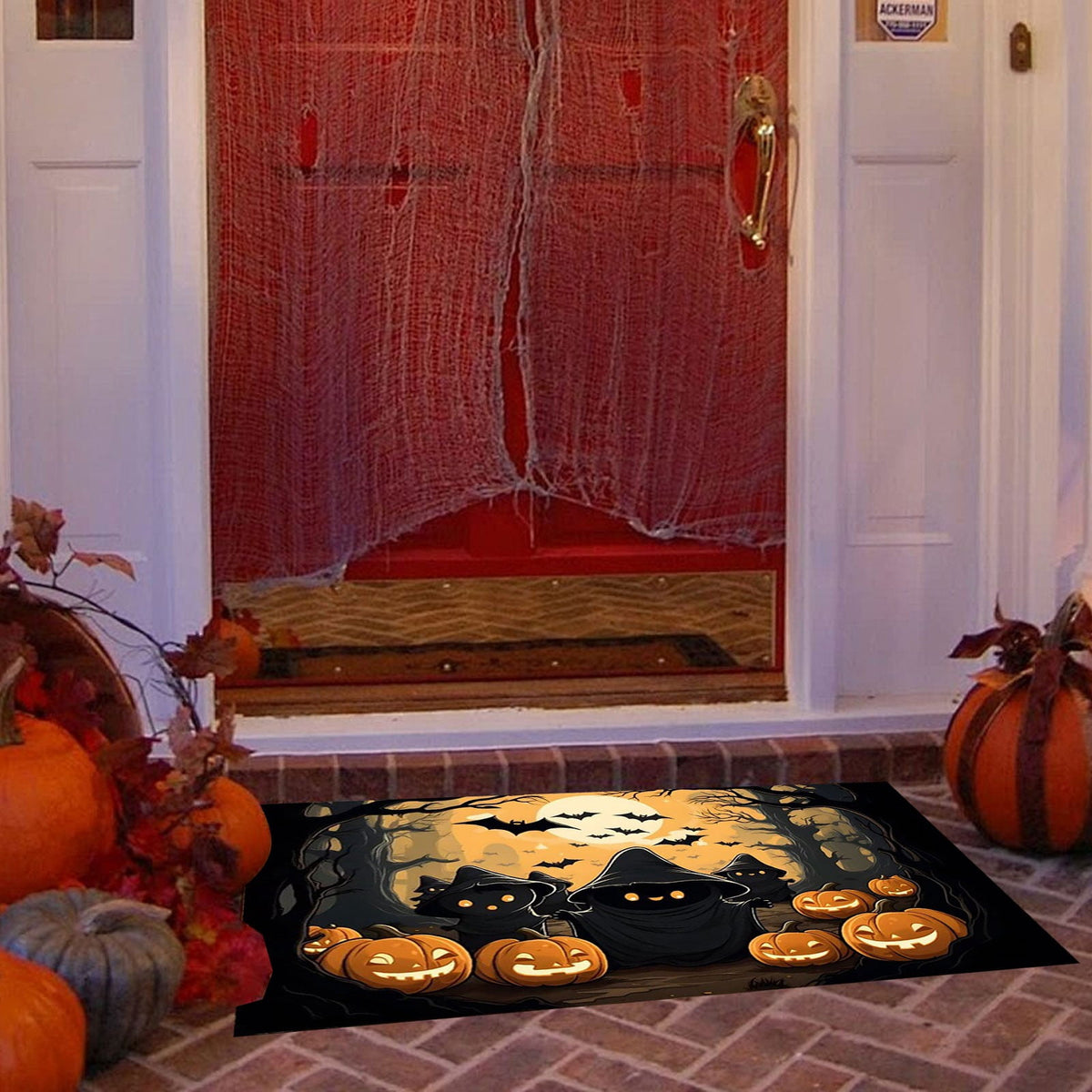 Vggrvlo Under5 Halloween Kitchen Rugs Mats for Floor Non Slip Extra Thick Chenille Door Mat Machine Washable Bath Mats Halloween Decorations