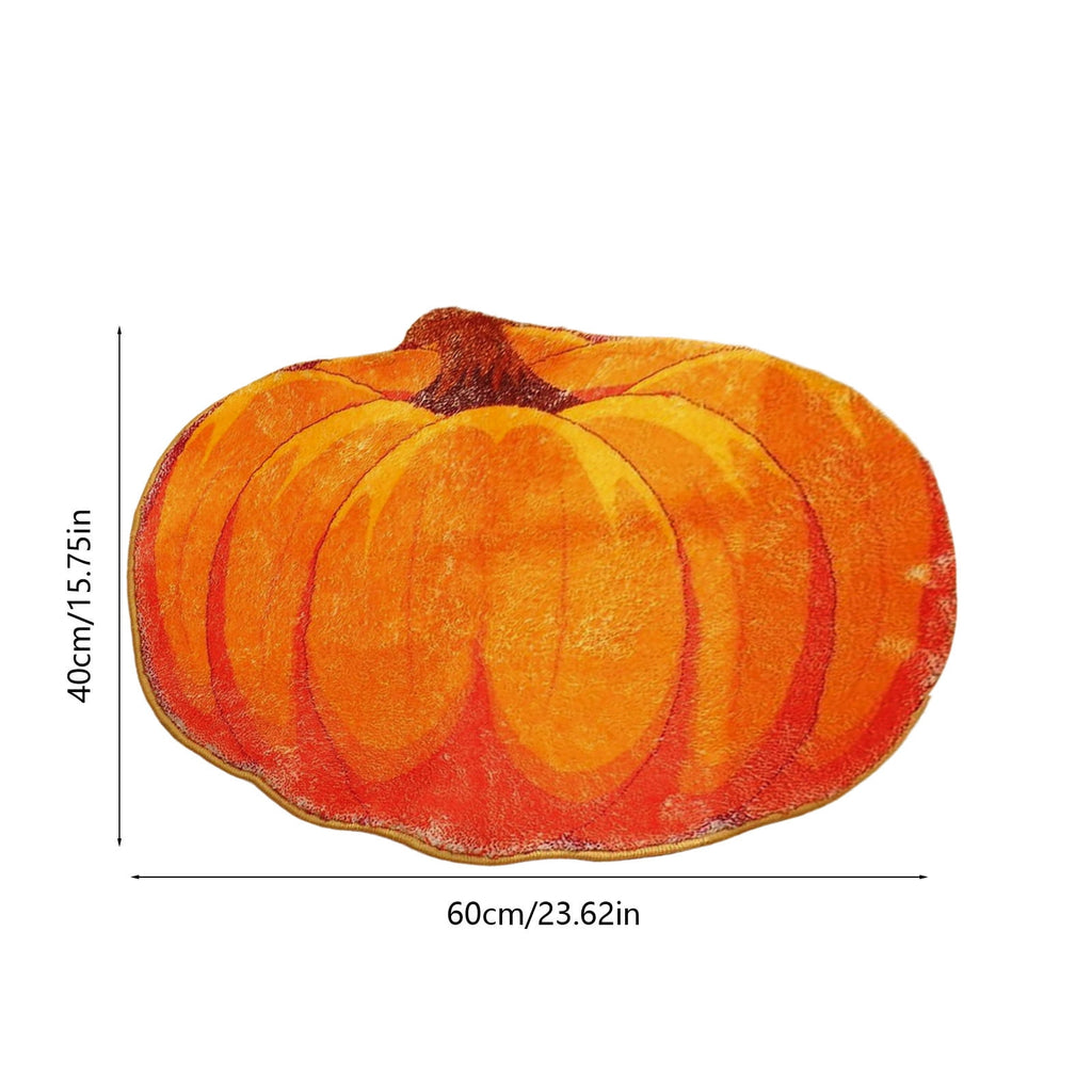 Cute Pumpkin Shaped Doormats, 15.7''x23.6'' Soft Non Slip Decorative Rugs for Front Door Bedroom Bathroom, Halloween & Thanksgiving Supplies