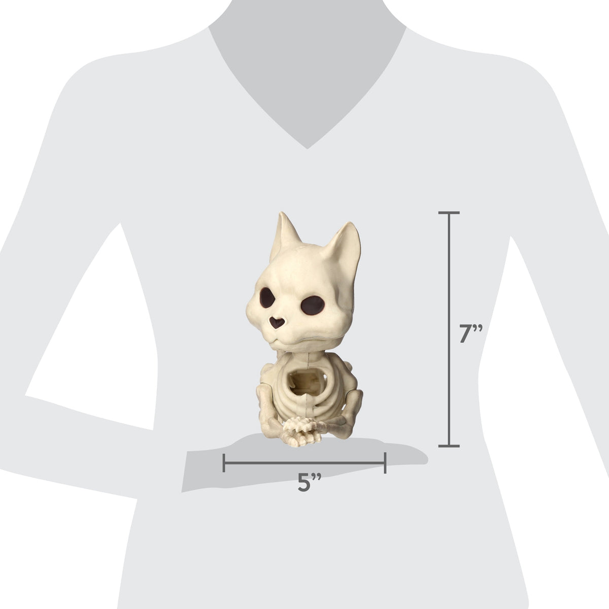 Faux Skeleton Cat Decoration, 5", Halloween by Way To Celebrate