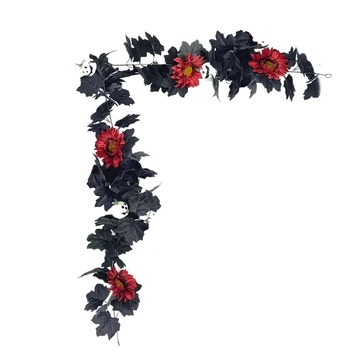 WKSCLPAI Halloween Maple Leaf Garland, Fall Vine Wreaths for Autumn Festivities Decor,Seasonal Garlands for Home,Halloween & Fall Decorations