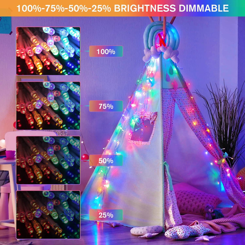 JMEXSUSS 33ft 100 LED White Christmas Lights, 8 Modes Connectable Clear Wire Twinkle Fairy String Lights Indoor, Plug-in Christmas String Lights Outdoor Waterproof for Christmas Wedding Party Tree