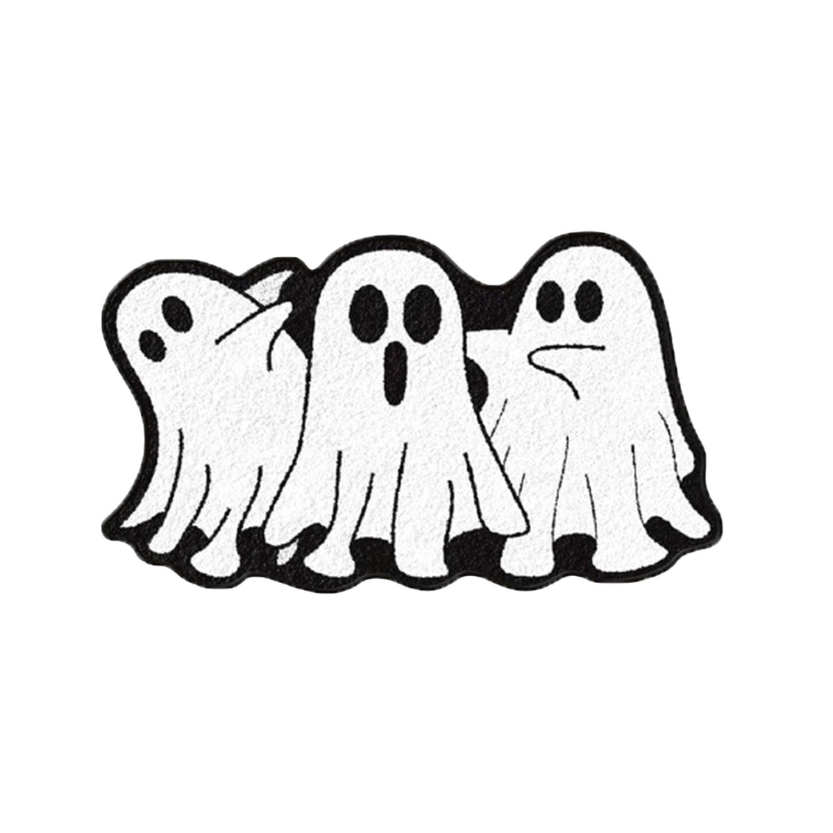 BingTong Cartoon Ghost Themed Fall Welcome Mat,Variety Spooky Adorable Ghost Shape Entryway Rug,Weather Resistant Low Profile Door Mat for Home Apartment Cafe Halloween Decoration Ghost F