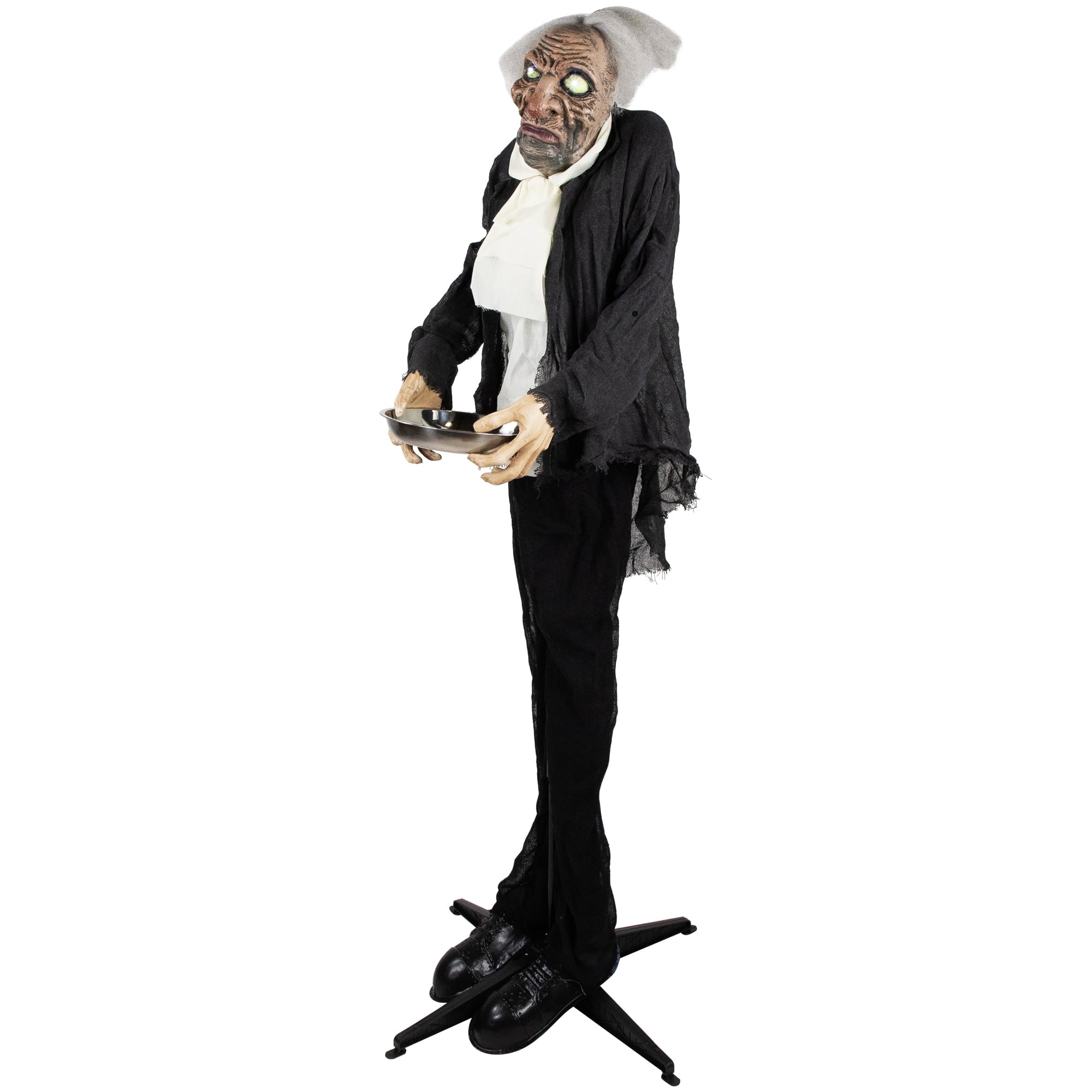 Northlight LED Lighted Animated Butler with Sound Halloween Decoration - 5.5' - Clear Lights