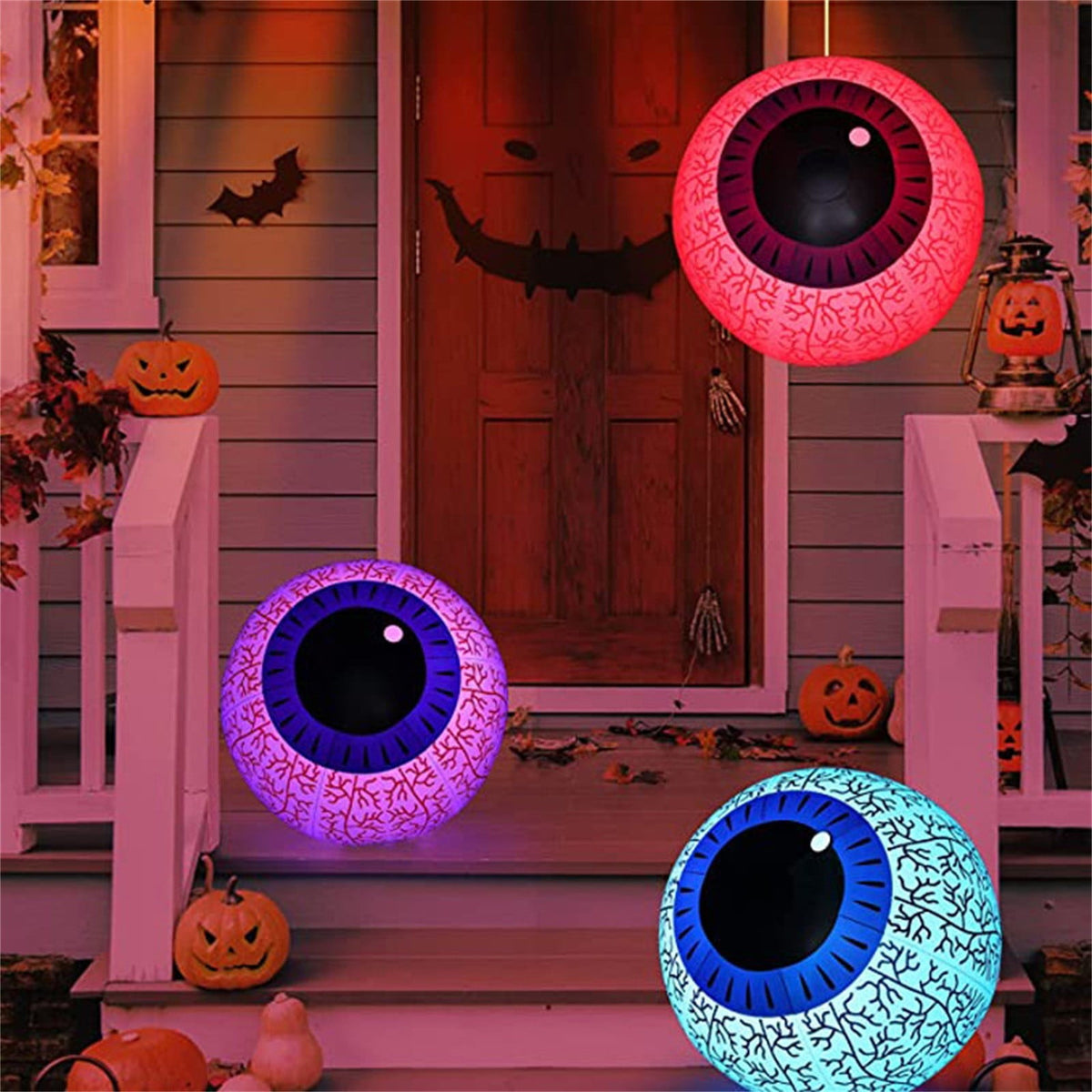 Kdkad Halloween Inflatables Large Set of Eyes Decoration, 23.6 Inch Large LED Glowing Eyes Inflatable Set, Blow Ups Eyes for Yard Horror Parties & Blow-Up Displays
