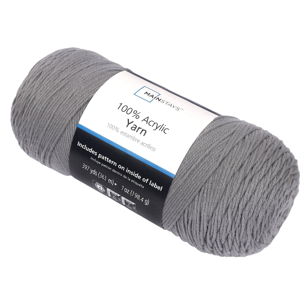 Mainstays Medium 4 Acrylic Yarn, White, 7 oz, 397 Yards