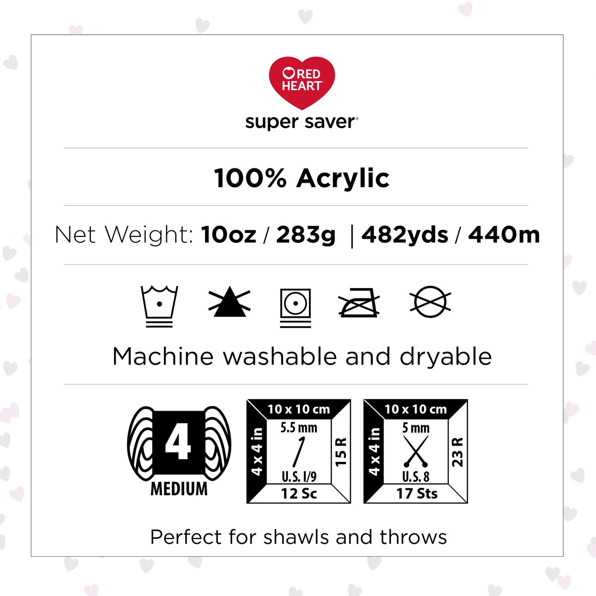 Red Heart Super Saver Ombre Medium Acrylic Green Apple Yarn, 482 yd