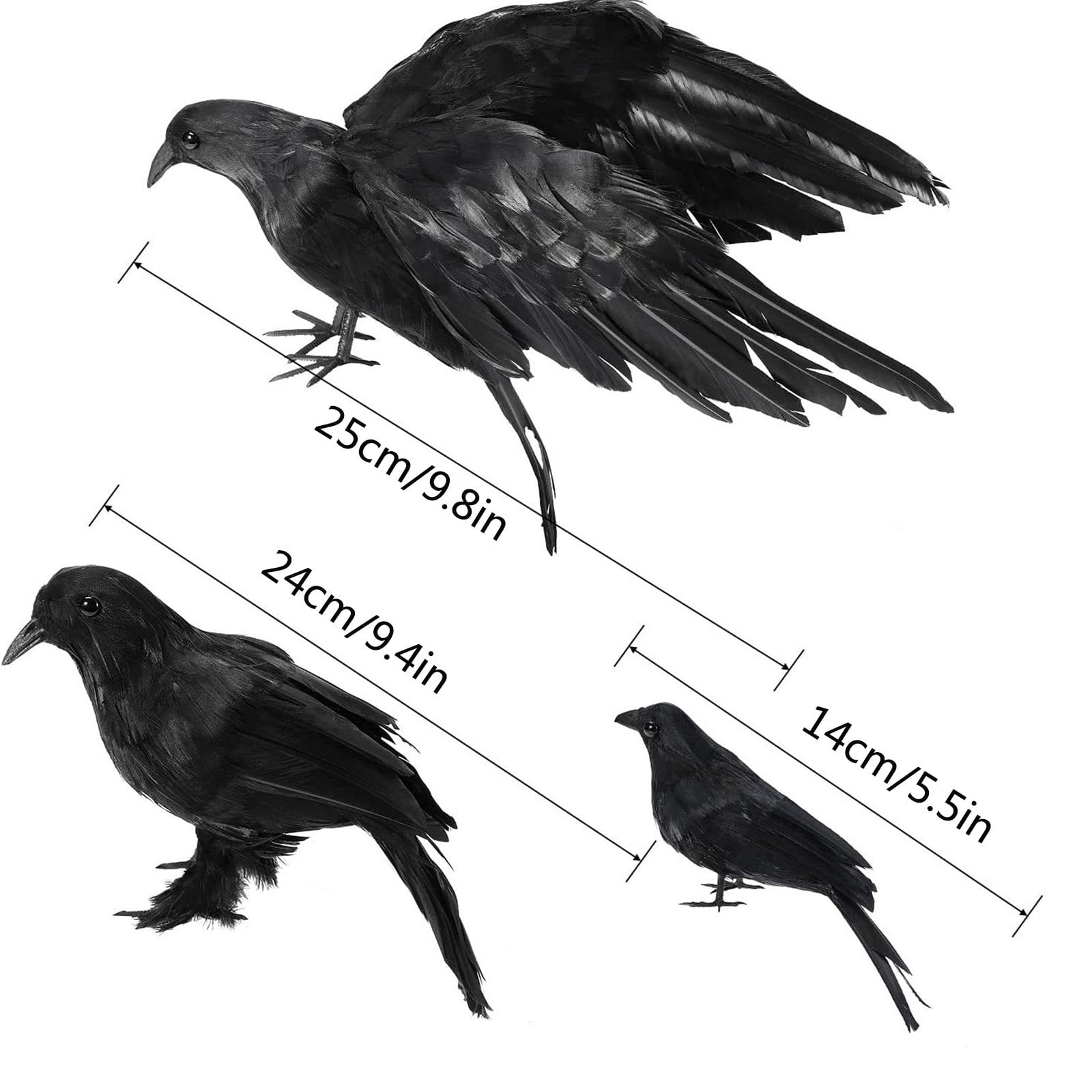 Gothic Mysterious Crow LED Light Luminous Sculpture, Resin Gothic Home Decor Accent, Raven Lamp for Halloween Gift, Bedroom Bedside, Living Room