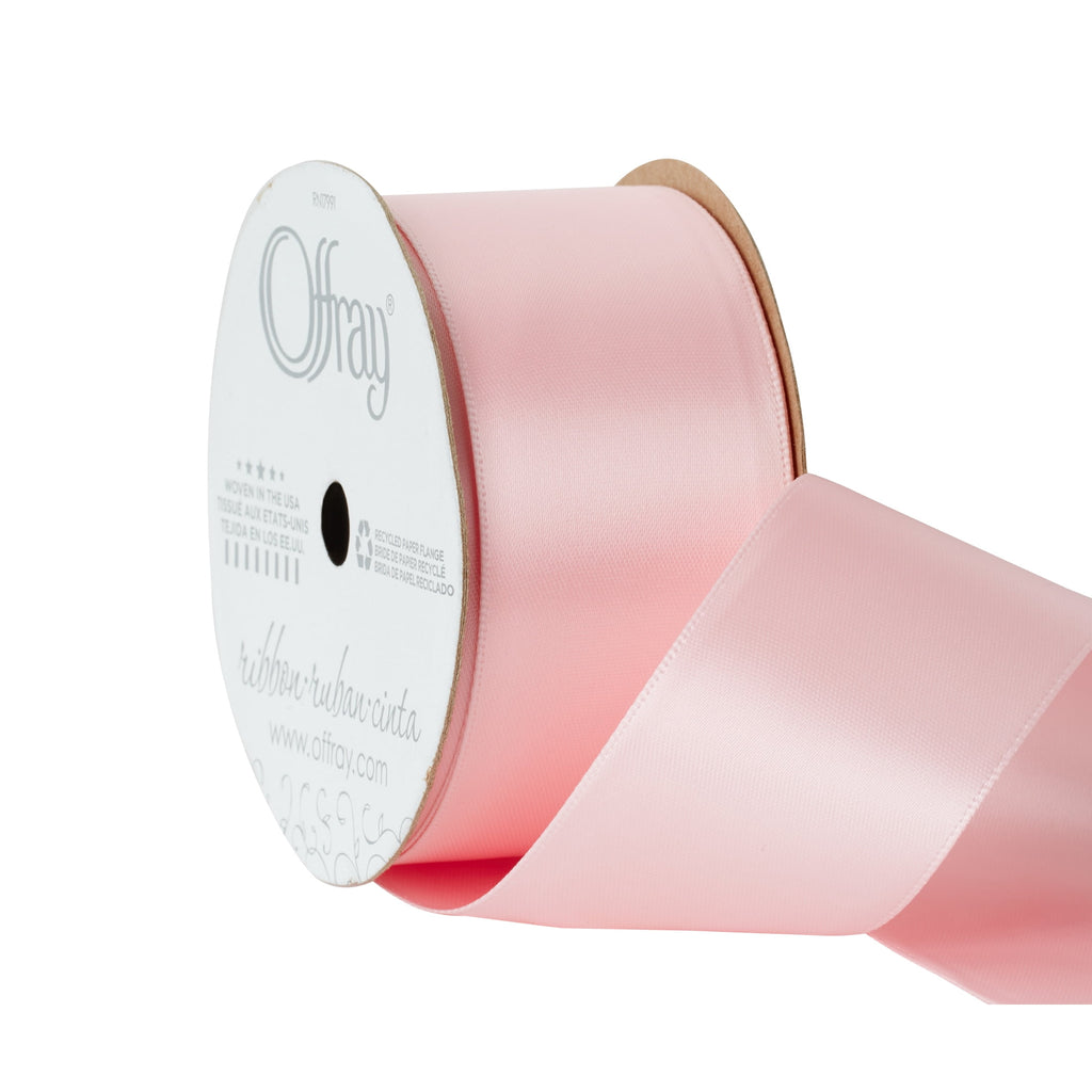 (2 pack) Offray Ribbon, Red 1 1/2 inch Double Face Satin Polyester Ribbon, 12 feet