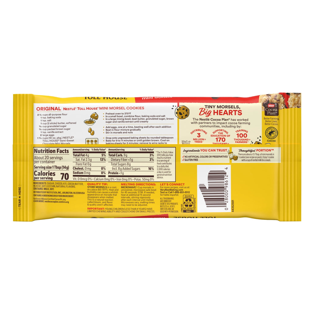 Nestle Toll House Semi Sweet Chocolate Mini Regular Baking Chips, 10 oz Bag