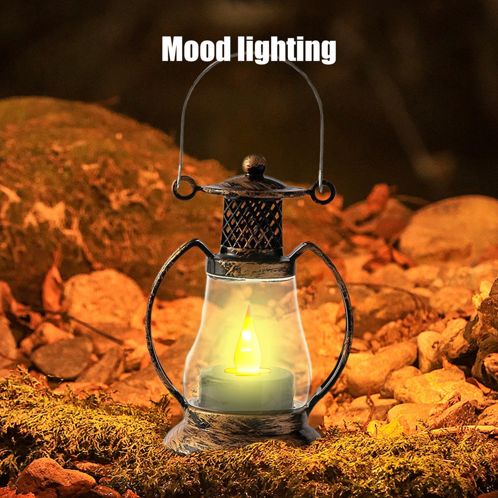 BGZLEU Vintage LED Candle Lanterns Decorations, Black Lanterns Decorative for Table Centerpieces, Camping Decorative Lanterns, Western Party Rustic Wedding Decor, Halloween Christmas Decorations